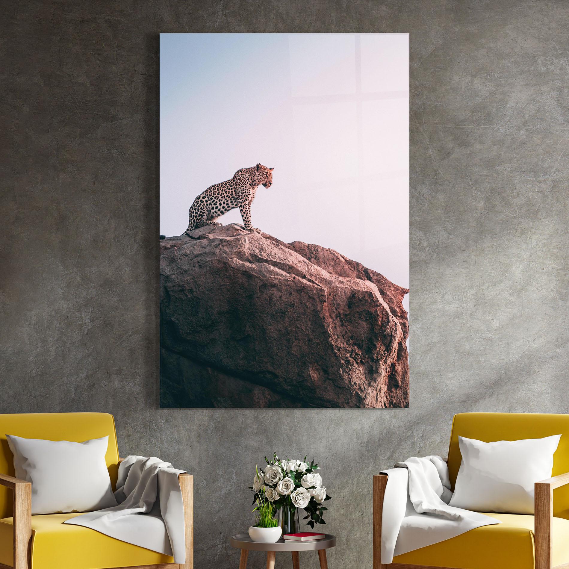 Tablou Sticla Mountain Leopard mockup 4