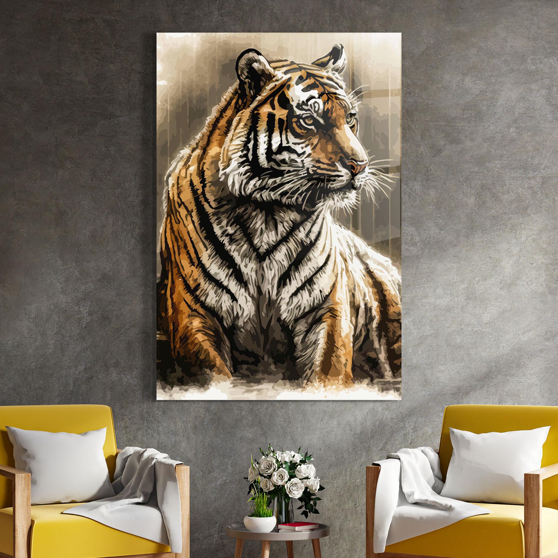 Tablou Sticla Rain Tiger mockup 4