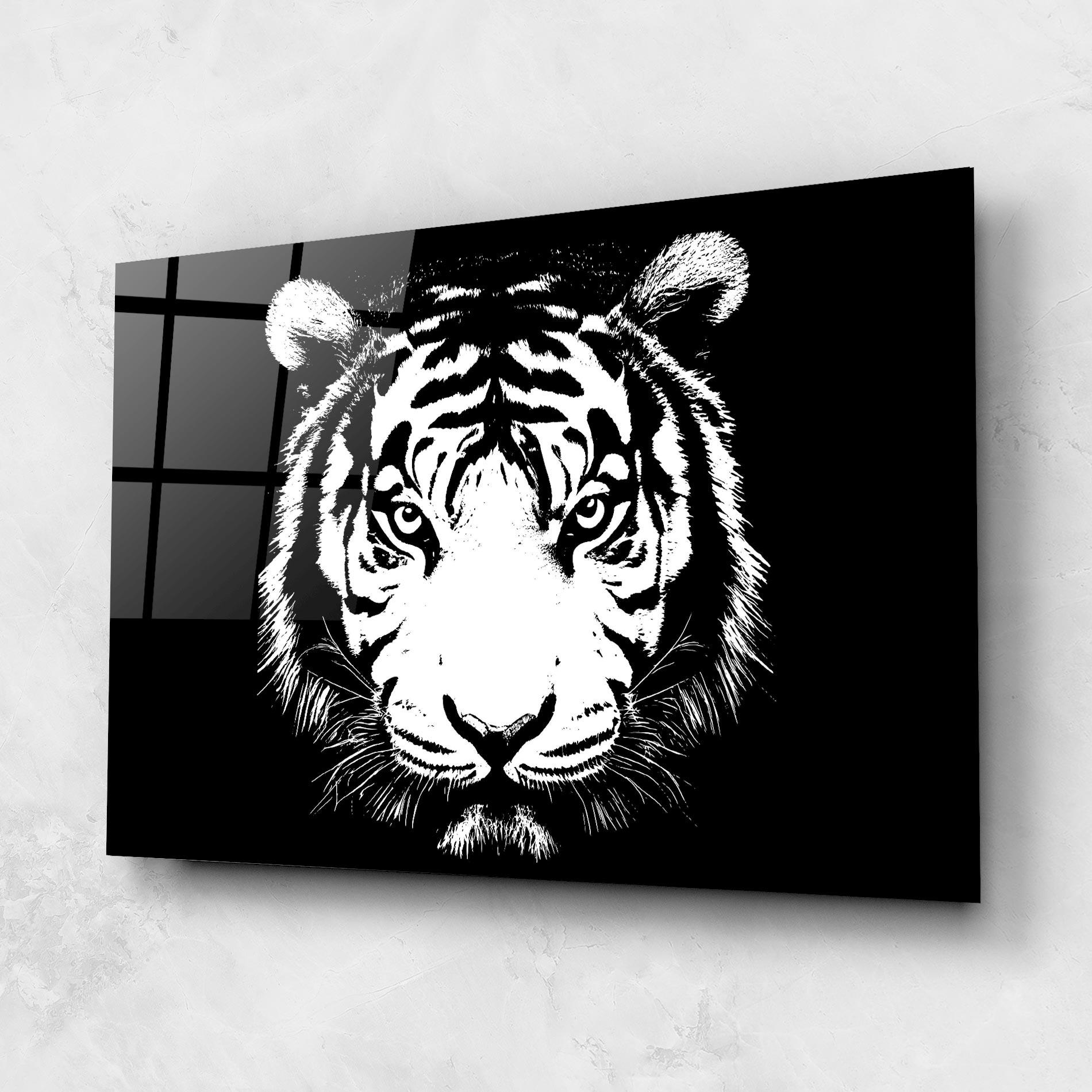 Tablou Sticla White Head Tiger mockup 1