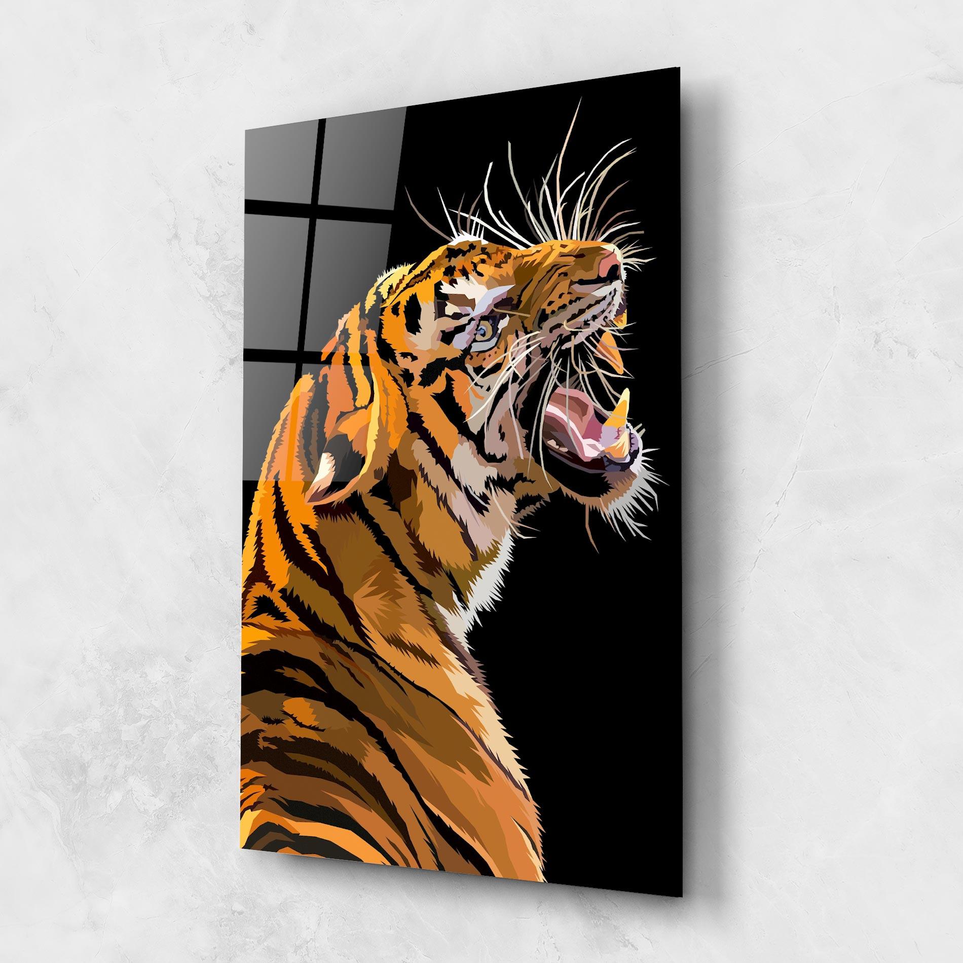 Tablou Sticla Angry Tiger mockup 1