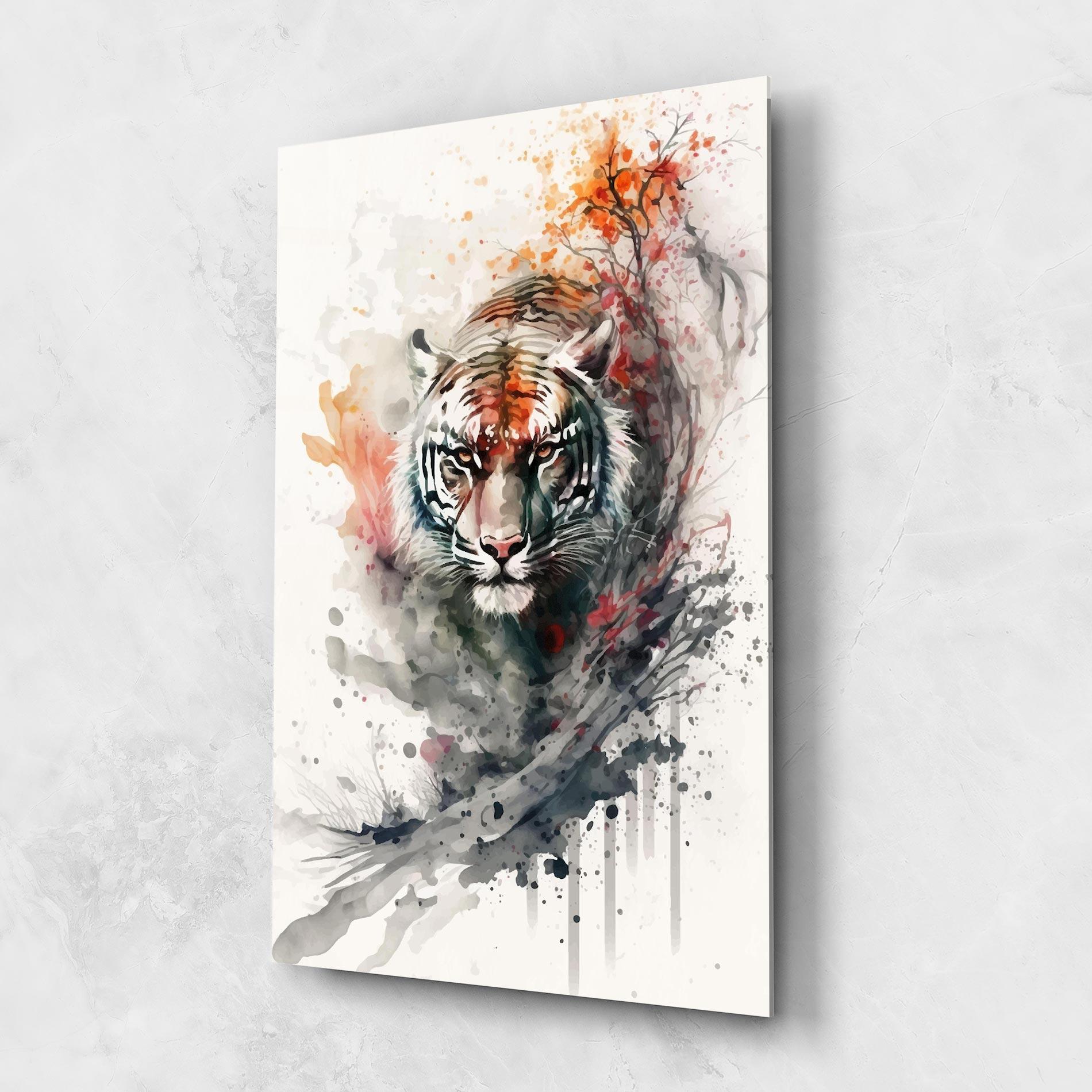 Tablou Sticla Beautiful Tiger Art mockup 1