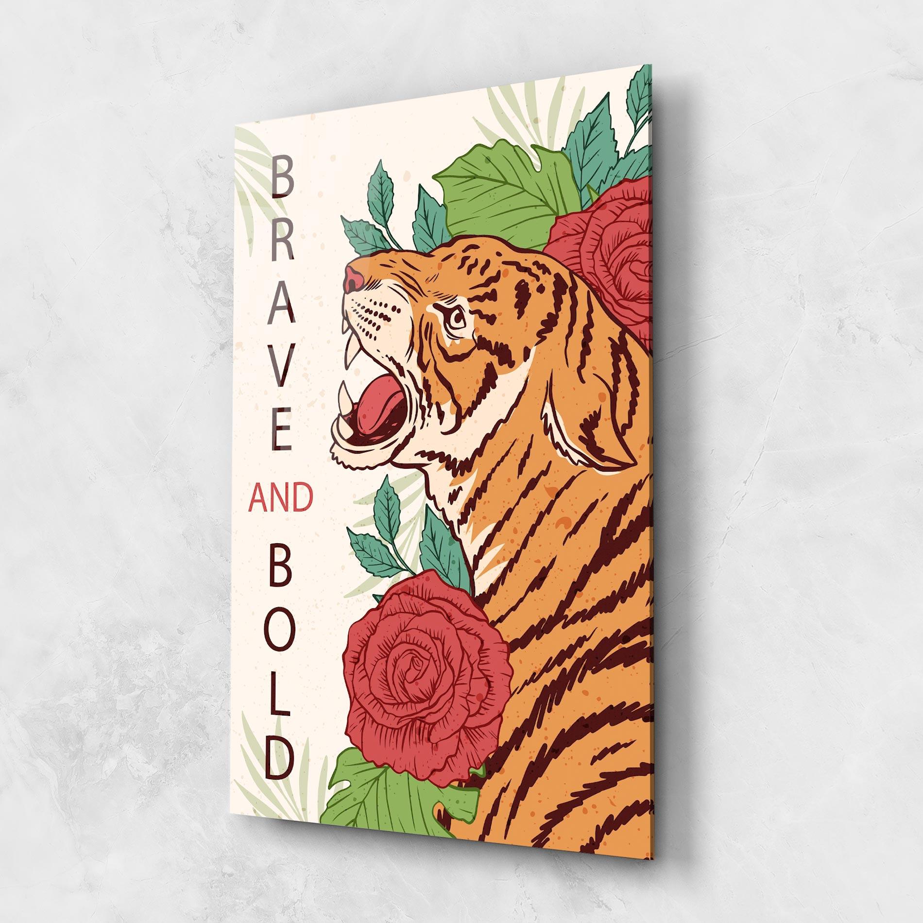 Tablou Sticla Brave Tiger mockup 1