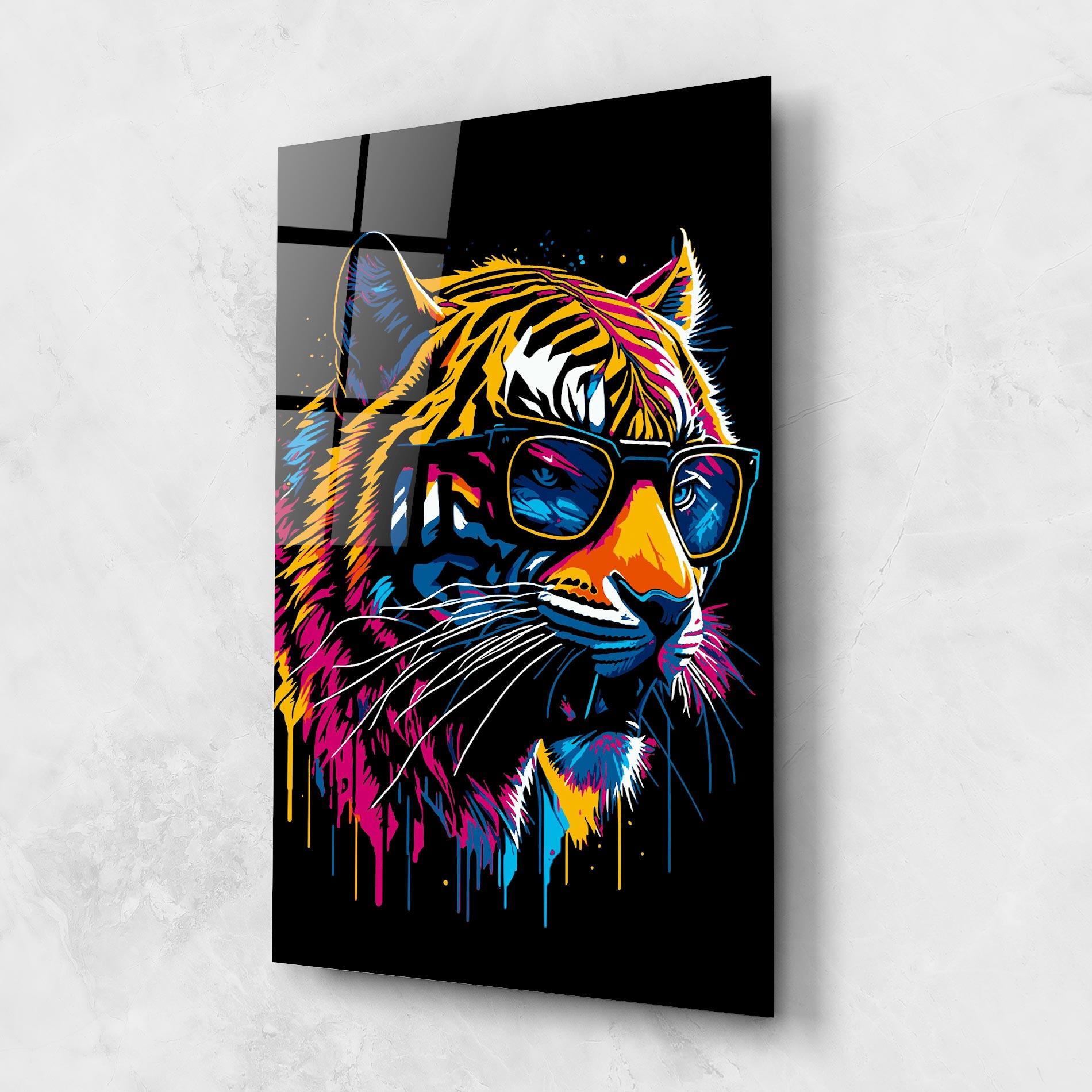 Tablou Sticla Cool Tiger mockup 1