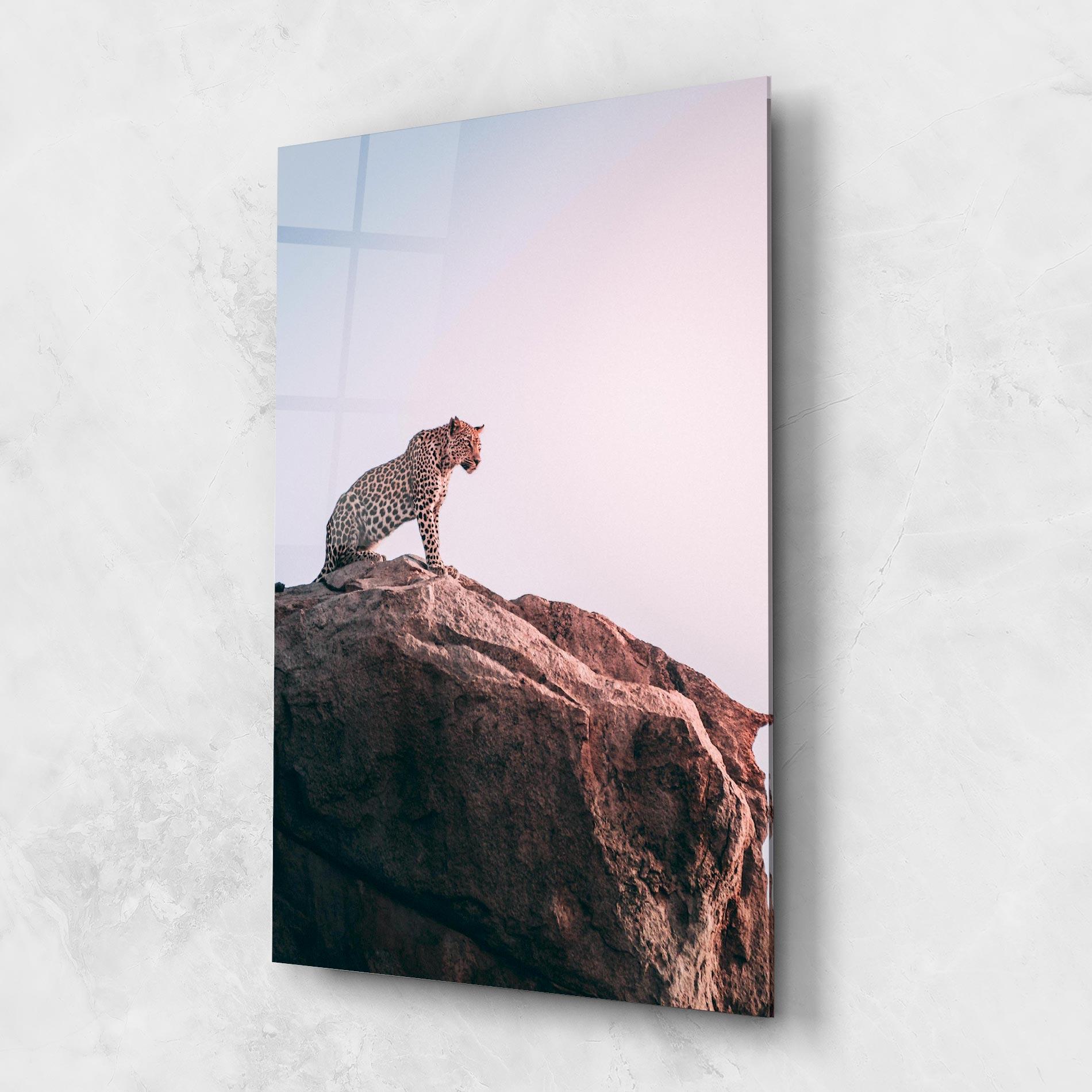 Tablou Sticla Mountain Leopard mockup 1