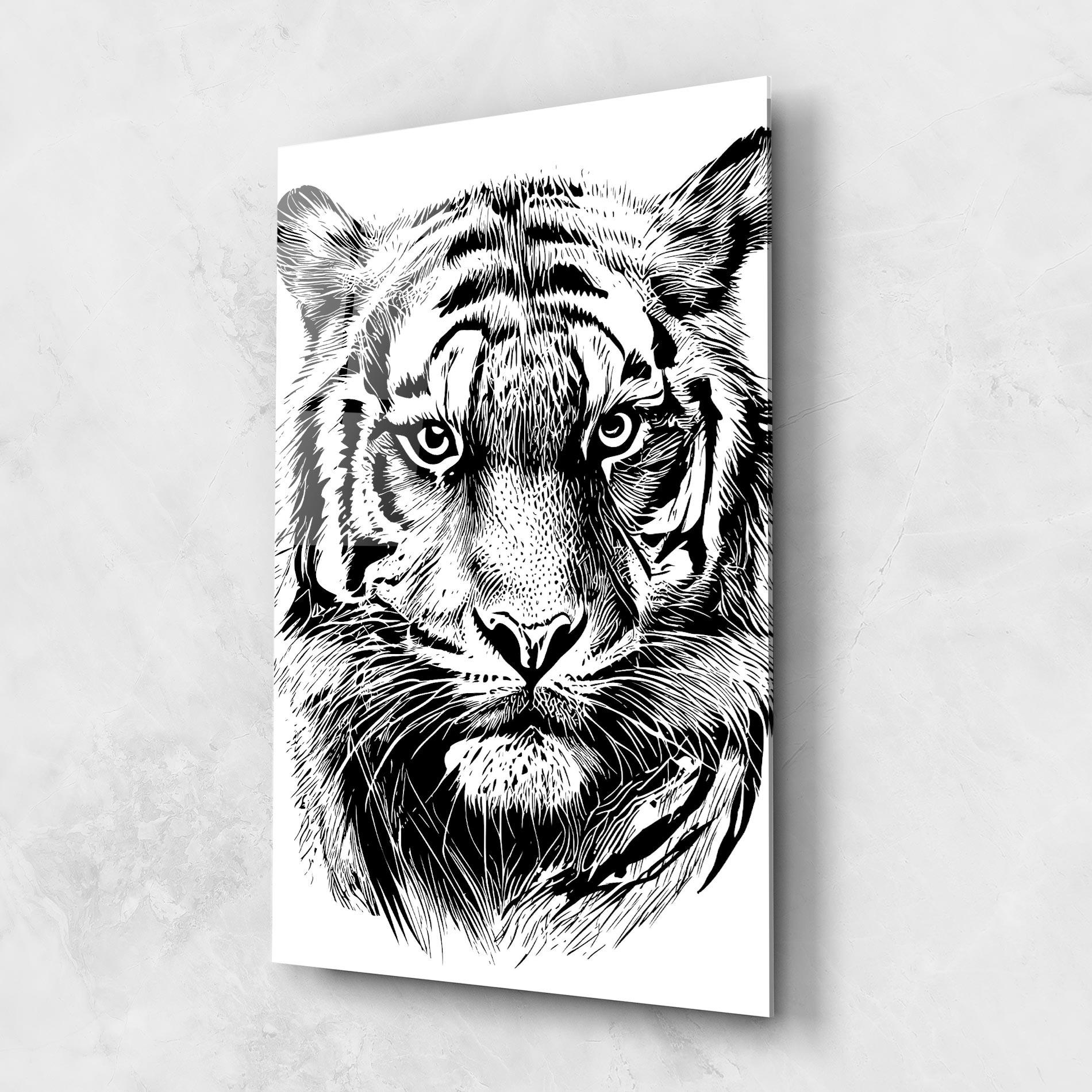 Tablou Sticla Pretty Tiger Head mockup 1