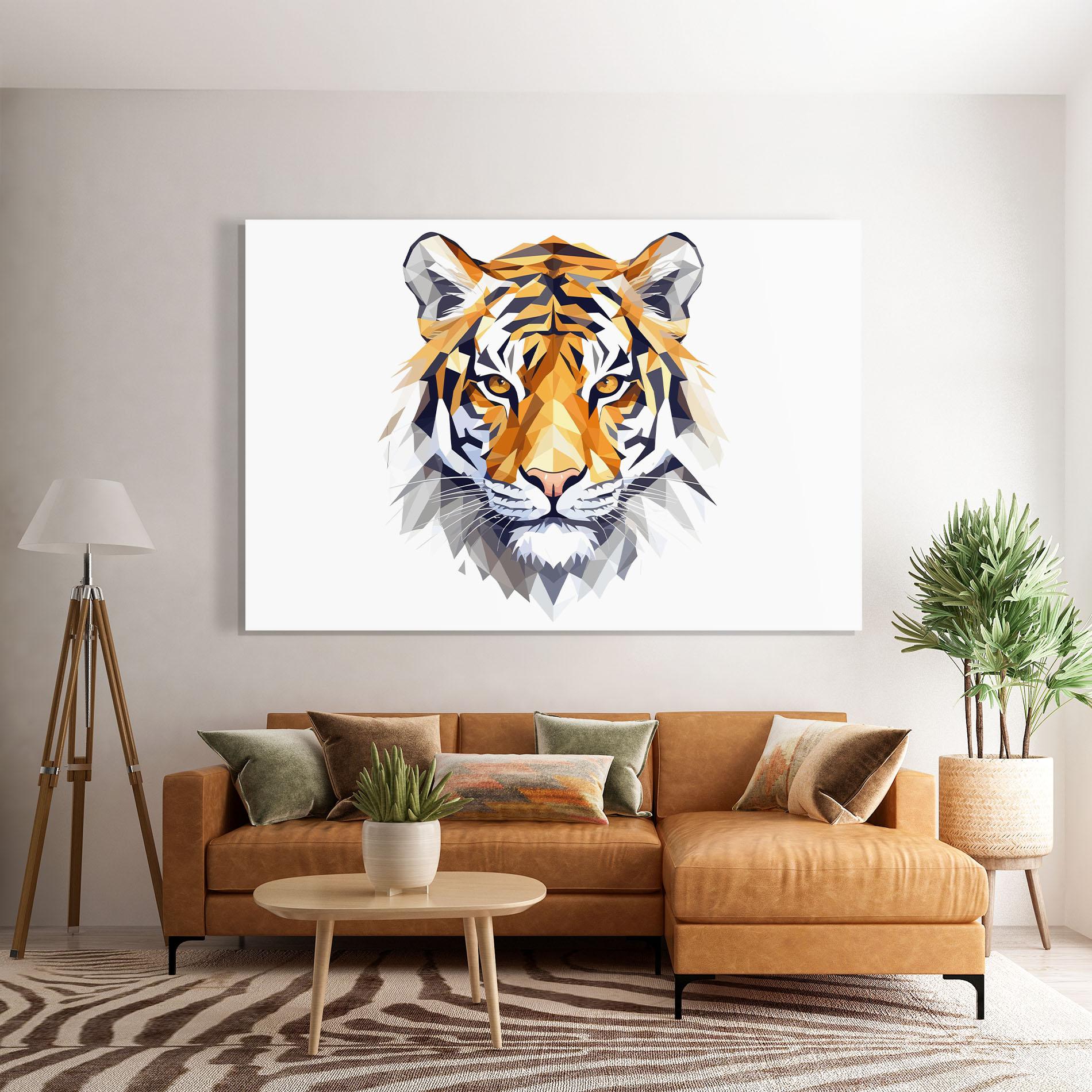 Tablou Sticla Beautifu Tiger Portrait mockup 7