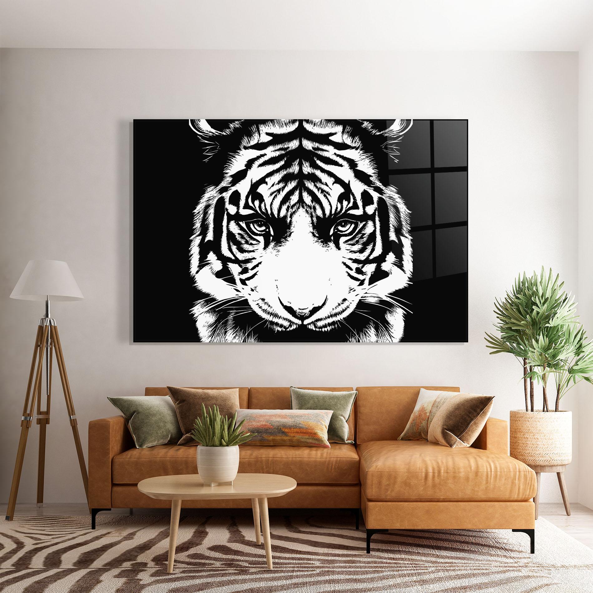 Tablou Sticla Big Eyes Tiger mockup 7