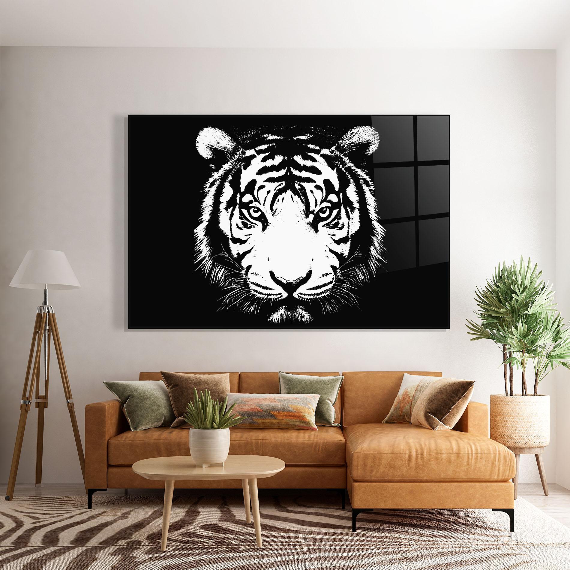Tablou Sticla White Head Tiger mockup 7