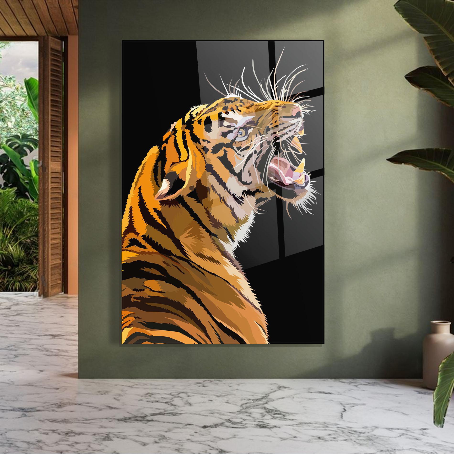 Tablou Sticla Angry Tiger mockup 7
