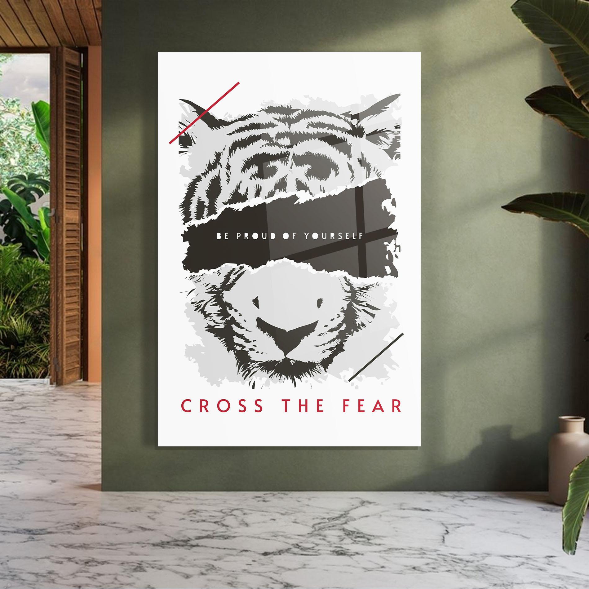 Tablou Sticla Cross The Fear mockup 7
