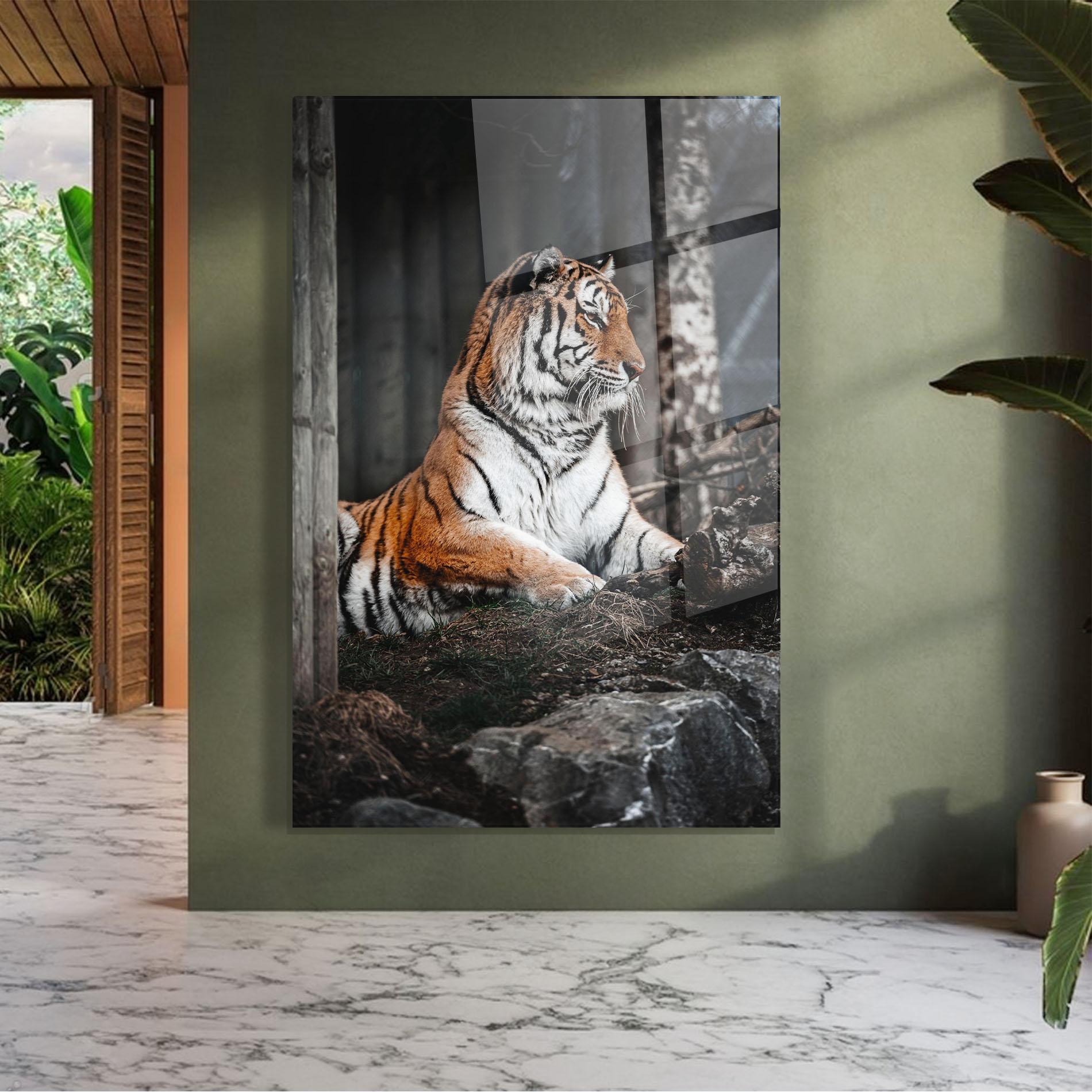 Tablou Sticla Forest Tiger mockup 7