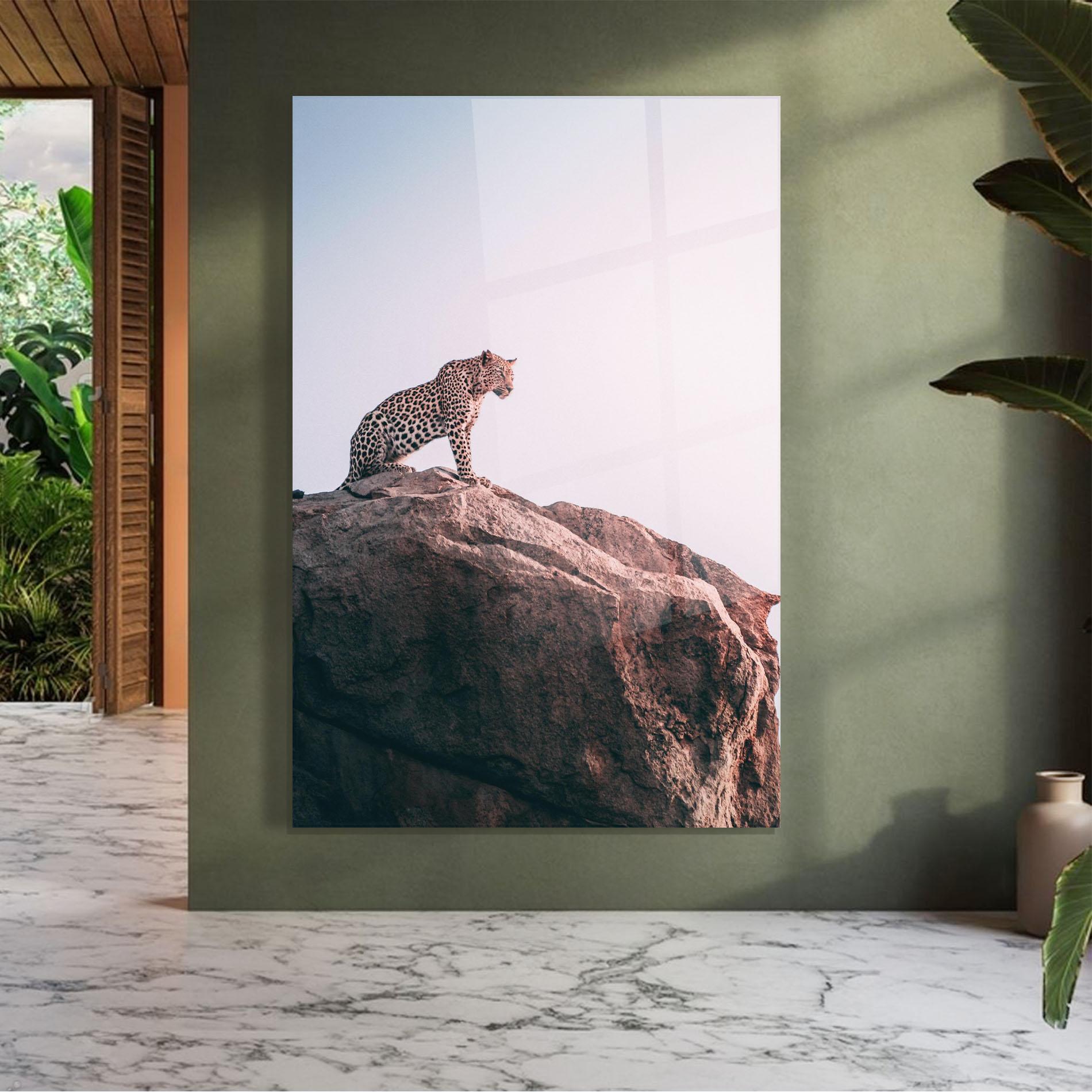 Tablou Sticla Mountain Leopard mockup 7
