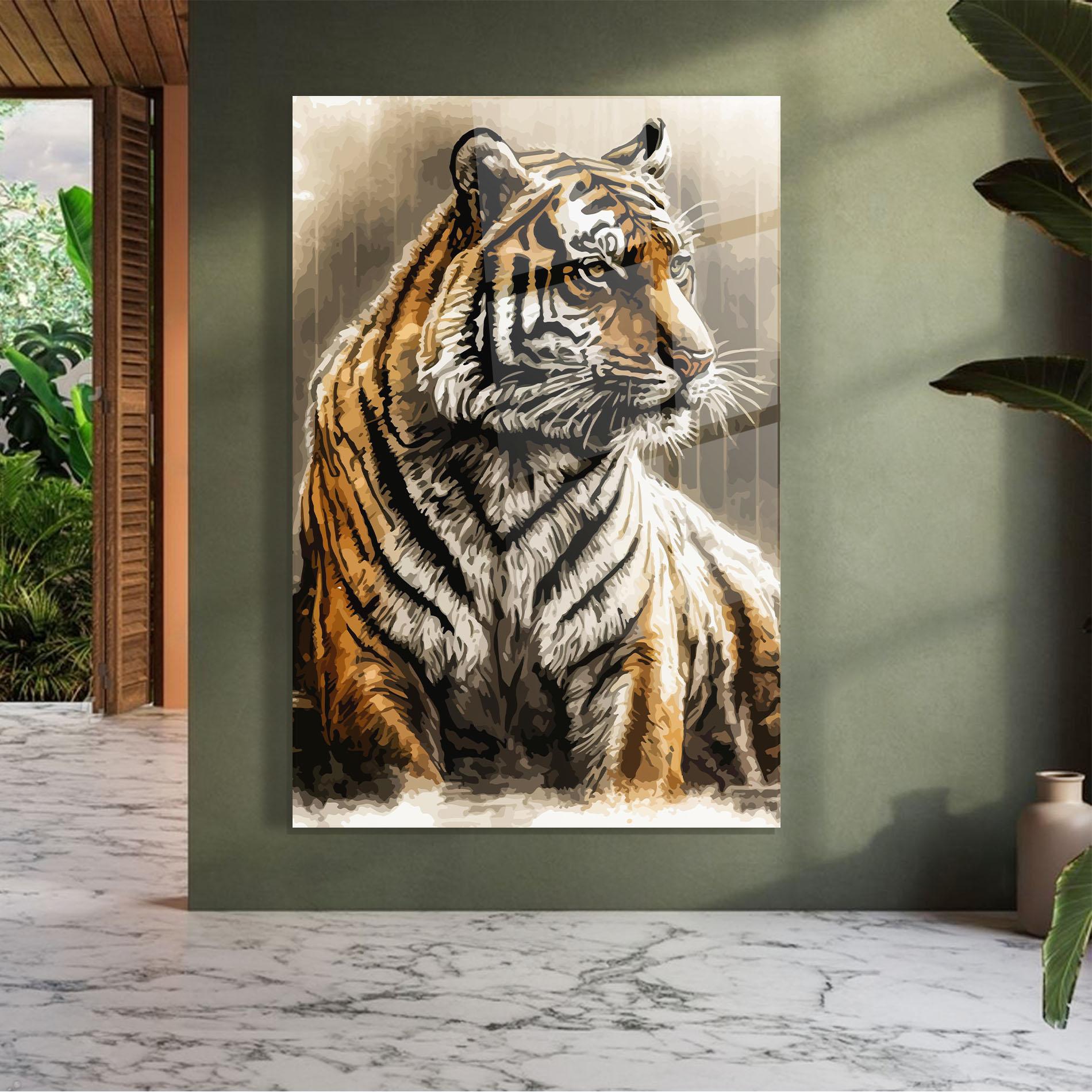 Tablou Sticla Rain Tiger mockup 7