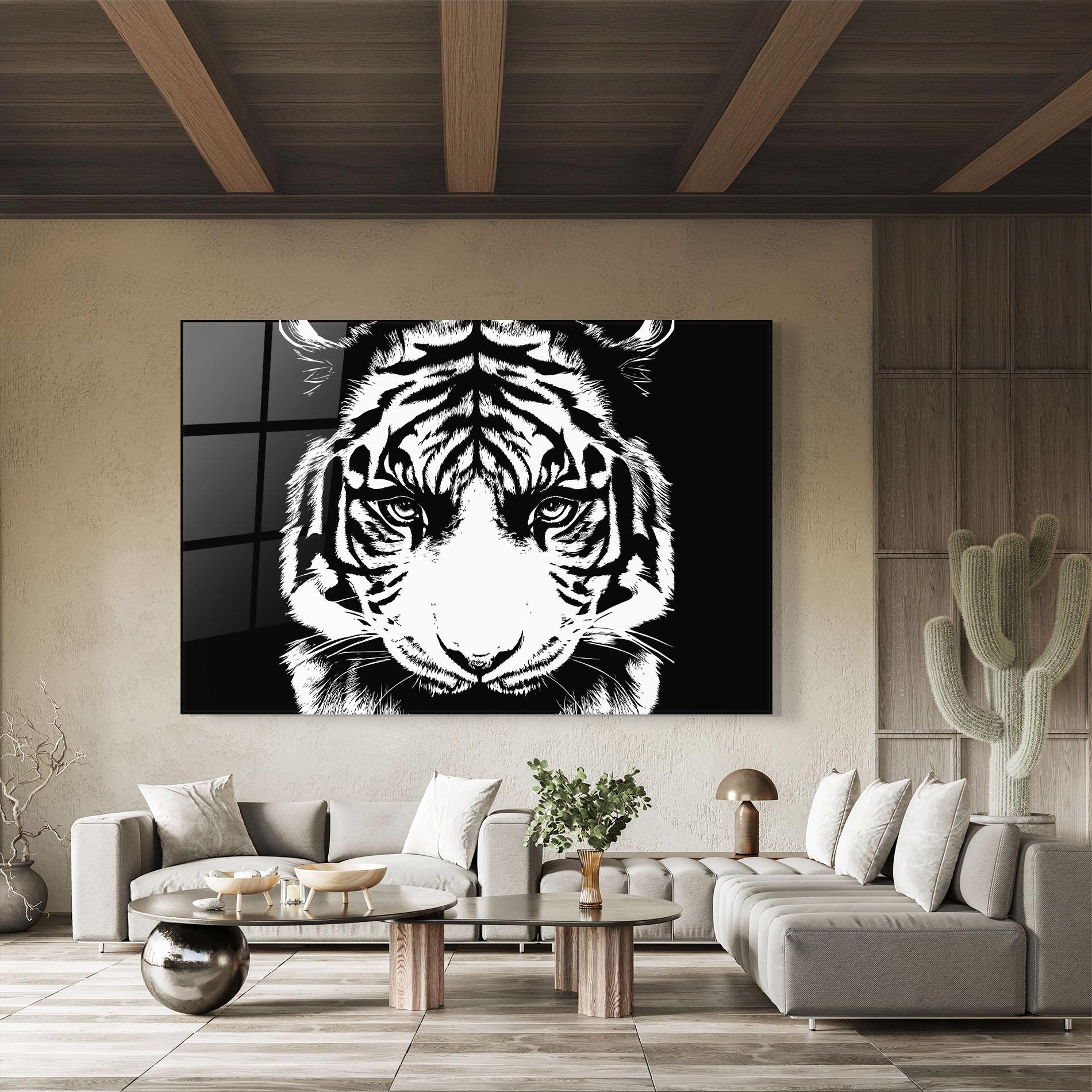 Tablou Sticla Big Eyes Tiger mockup 8