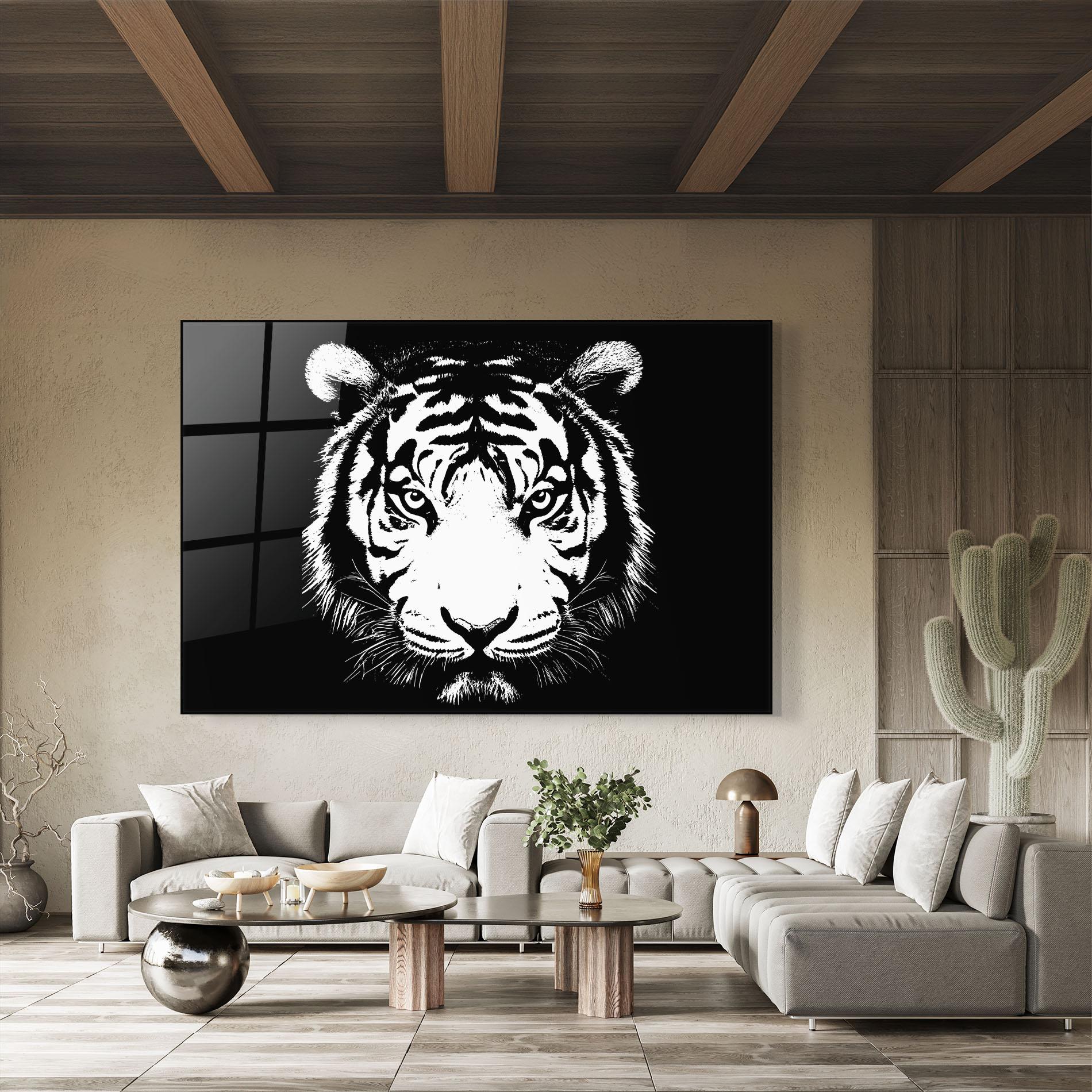 Tablou Sticla White Head Tiger mockup 8