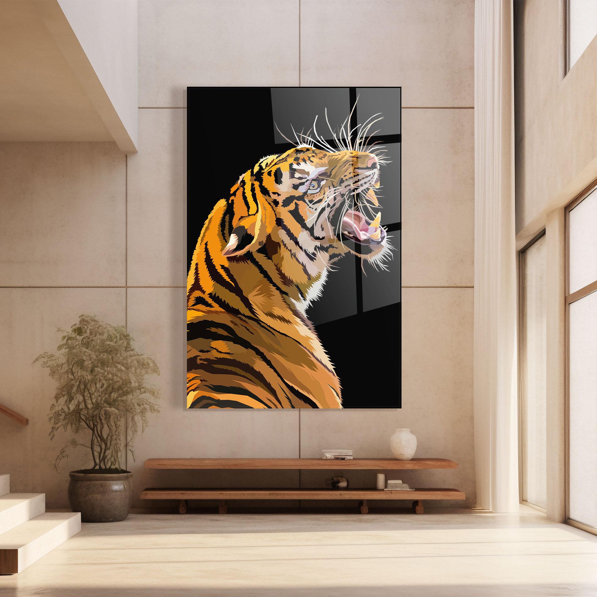 Tablou Sticla Angry Tiger mockup 8