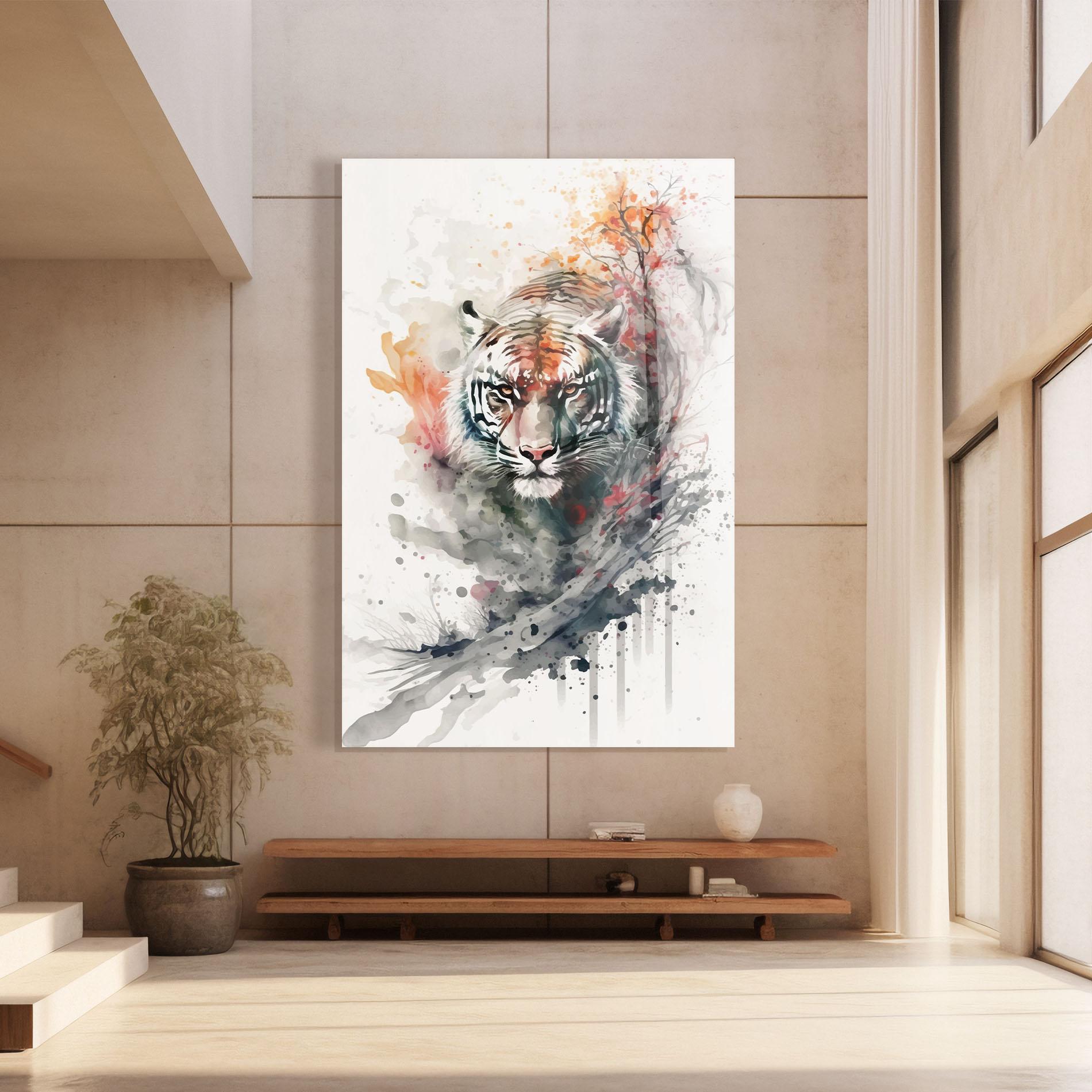 Tablou Sticla Beautiful Tiger Art mockup 8
