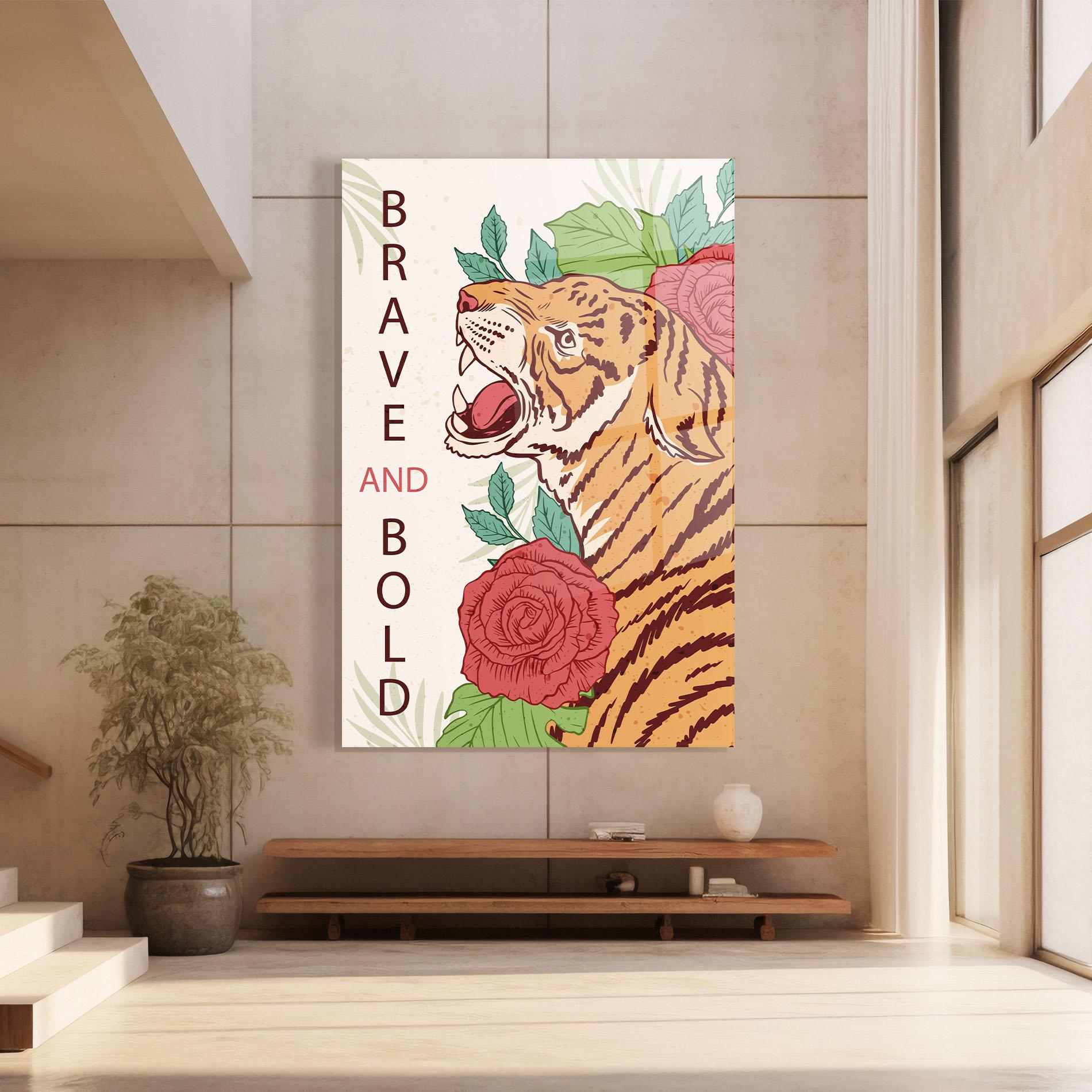 Tablou Sticla Brave Tiger mockup 8
