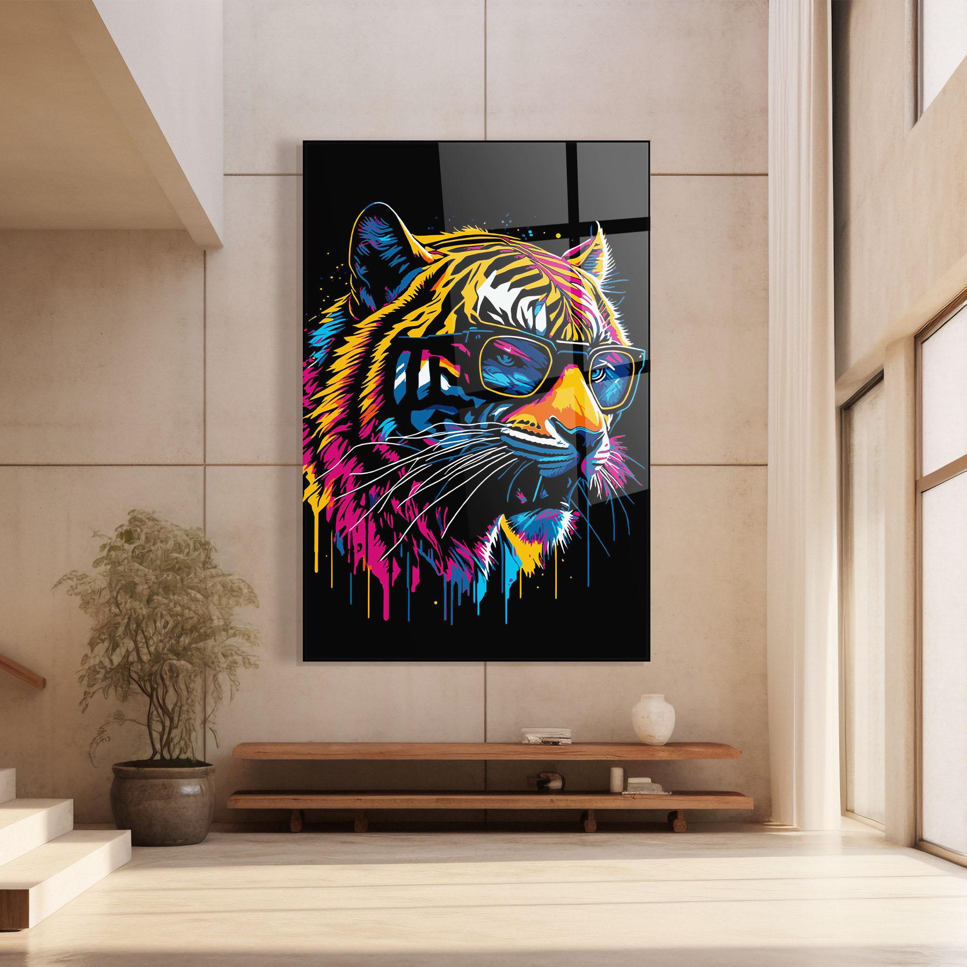 Tablou Sticla Cool Tiger mockup 8