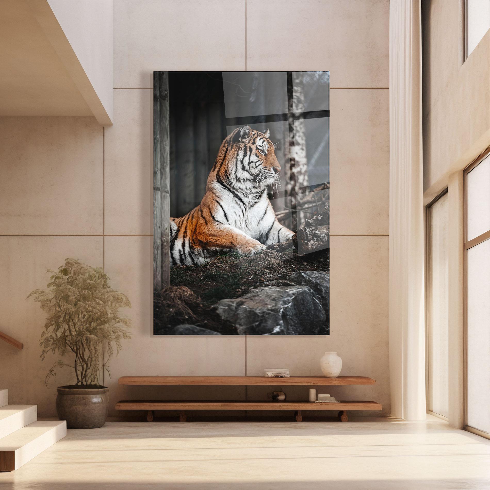 Tablou Sticla Forest Tiger mockup 8