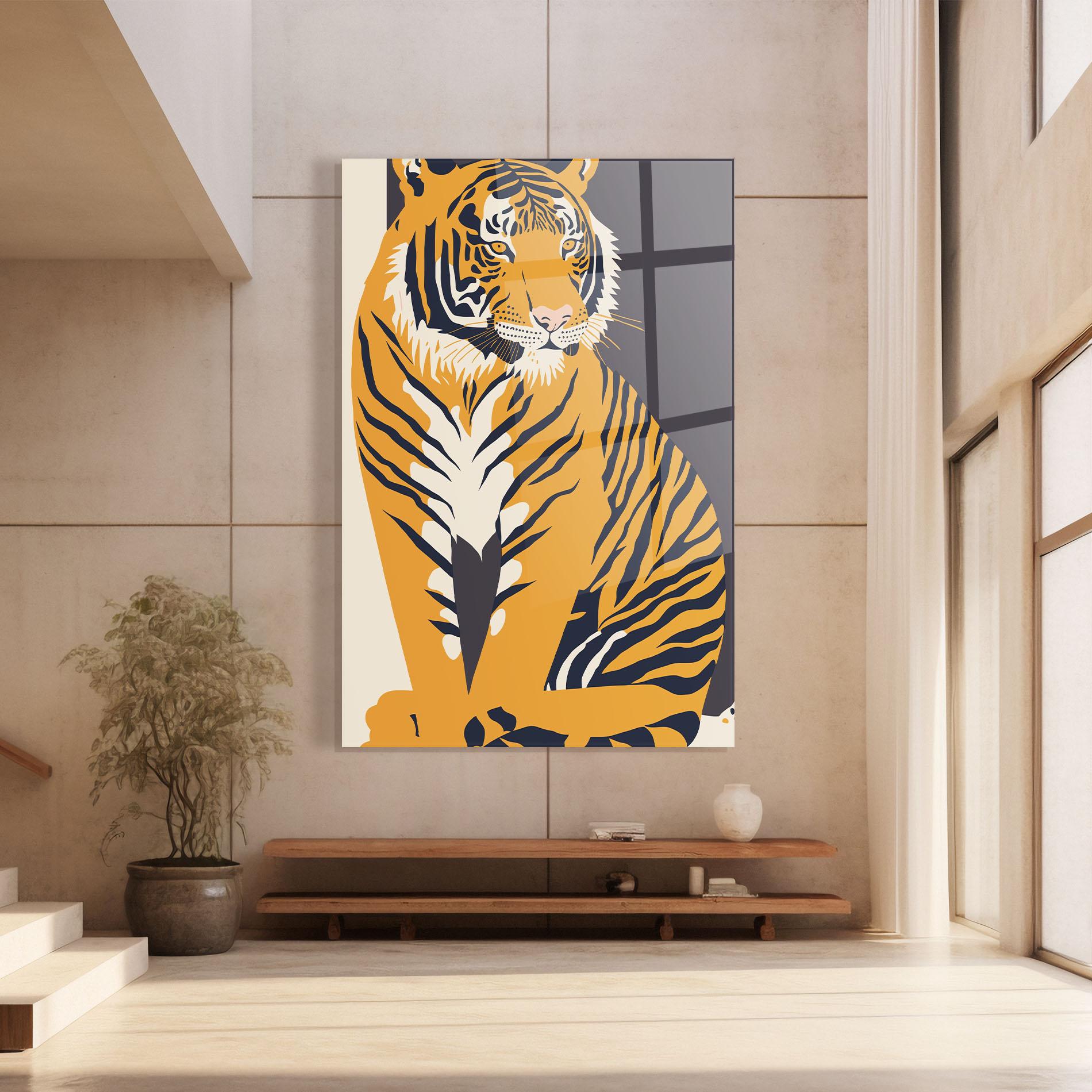 Tablou Sticla Orange Tiger mockup 8