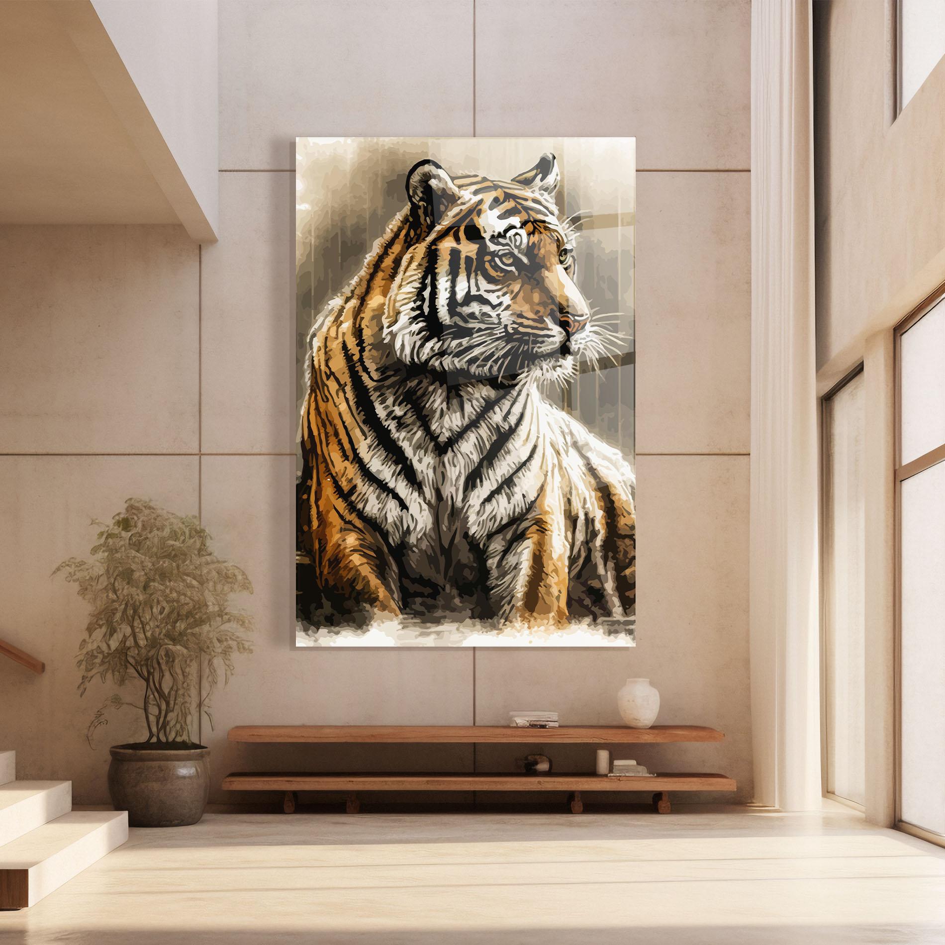 Tablou Sticla Rain Tiger mockup 8