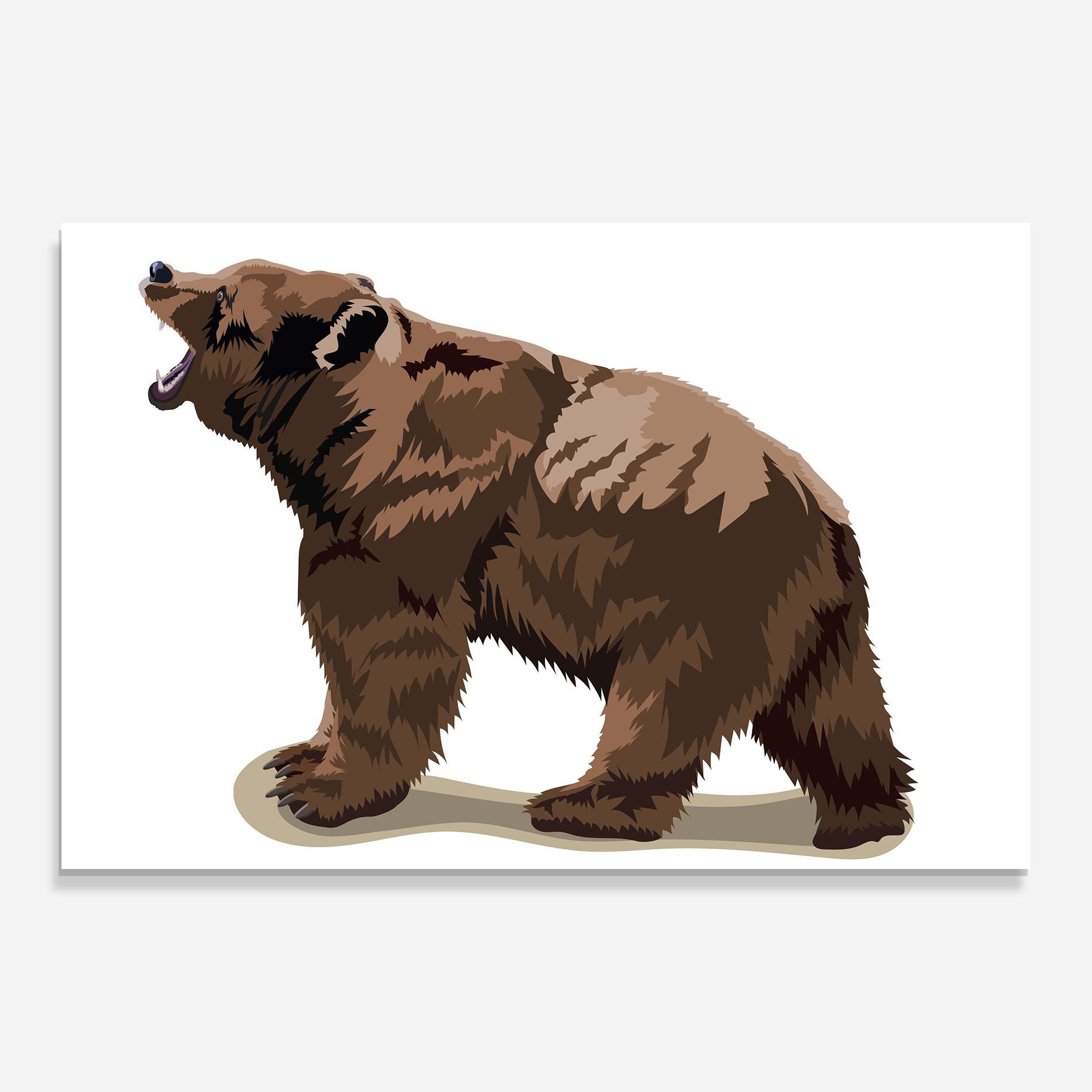 Tablou Sticla Angry Walking Bear mockup 0