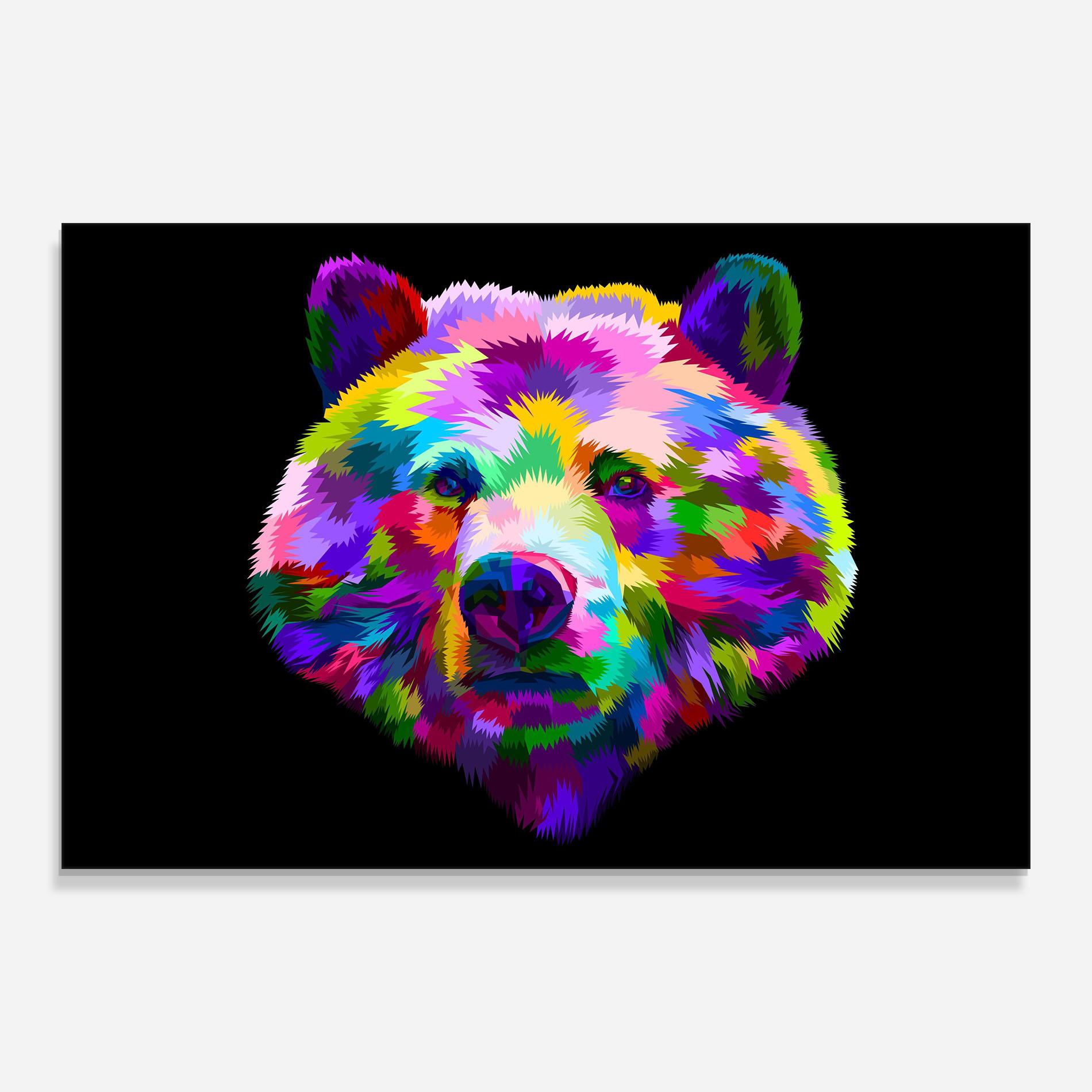 Tablou Sticla Bear Head Art mockup 0