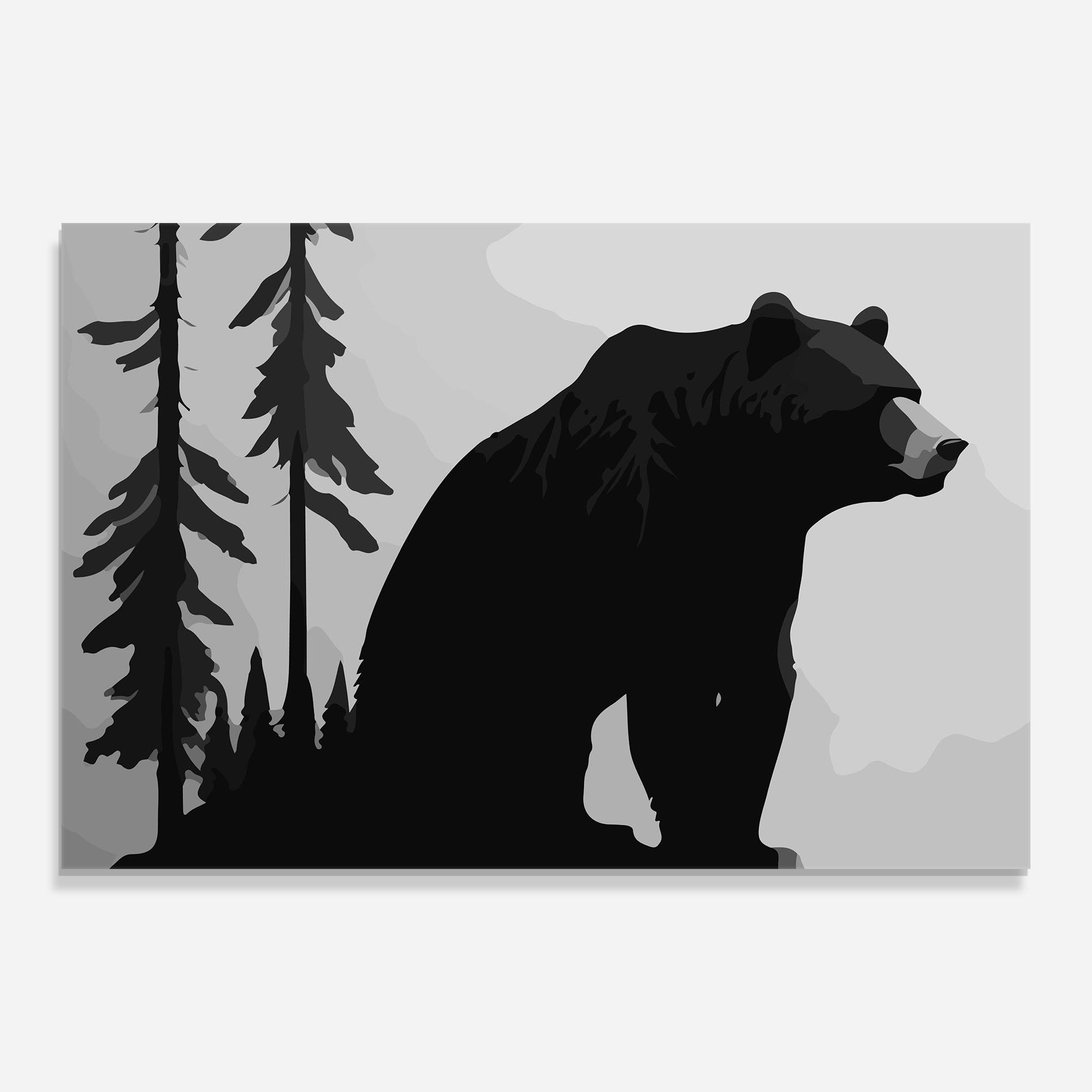 Tablou Sticla Forest Bear mockup 0