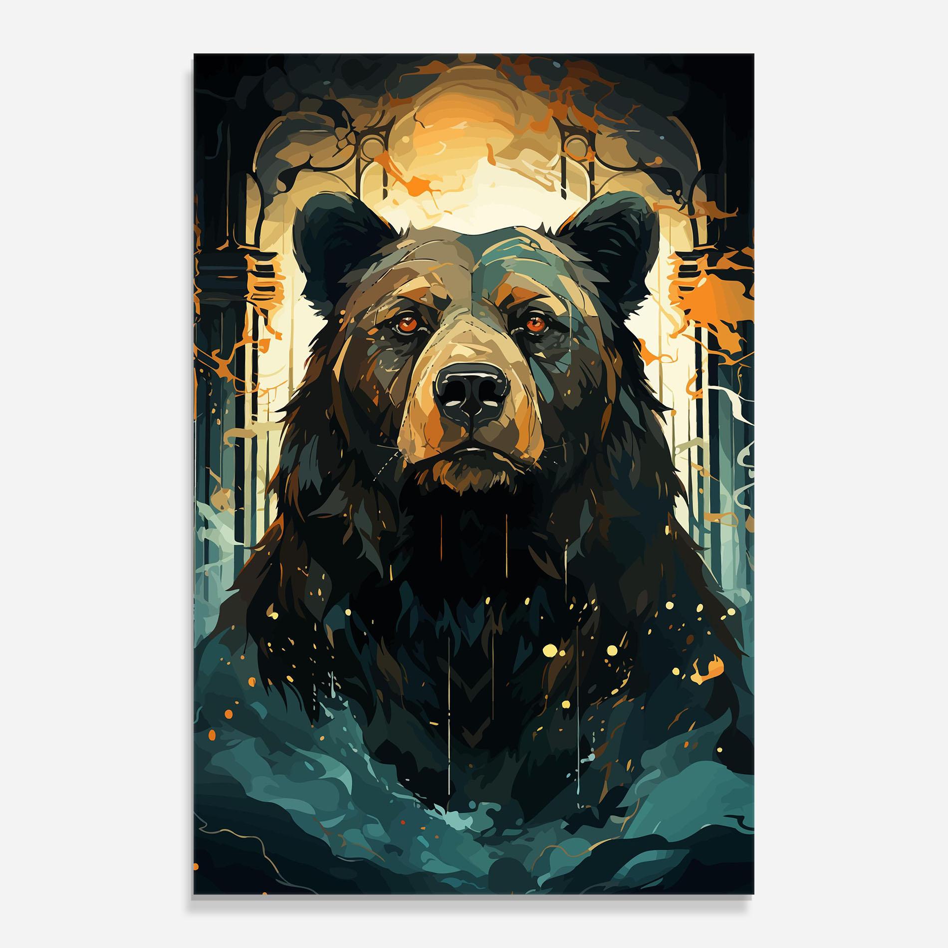 Tablou Sticla Brown Bear Art mockup 0