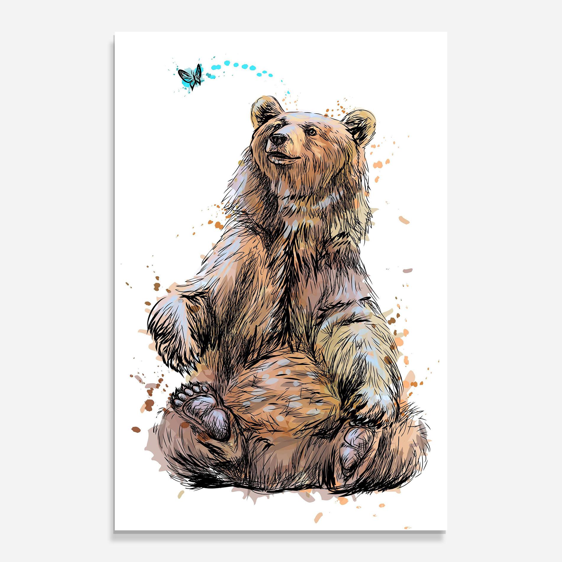 Tablou Sticla Butterfly Bear mockup 0