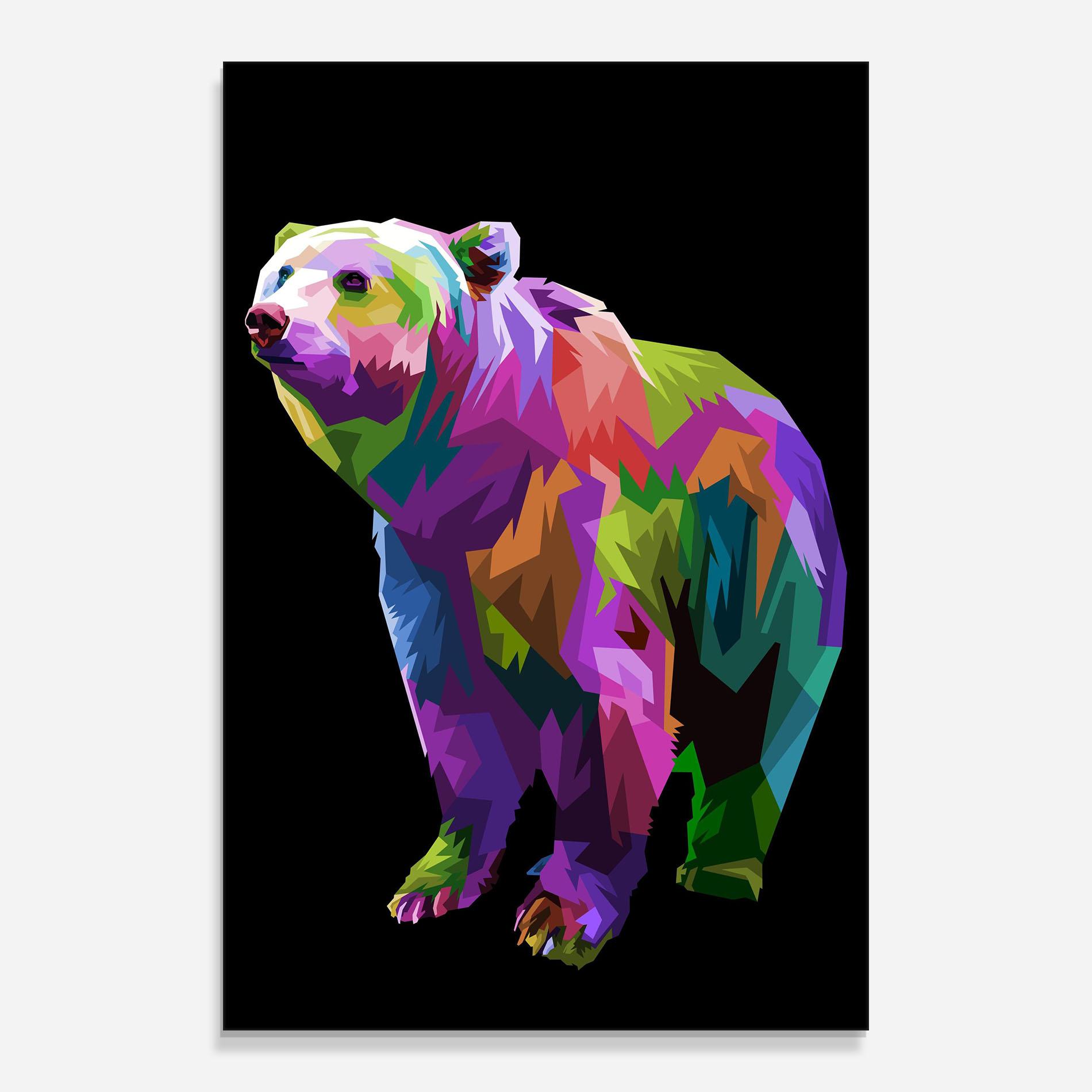 Tablou Sticla Colorful Icebear mockup 0
