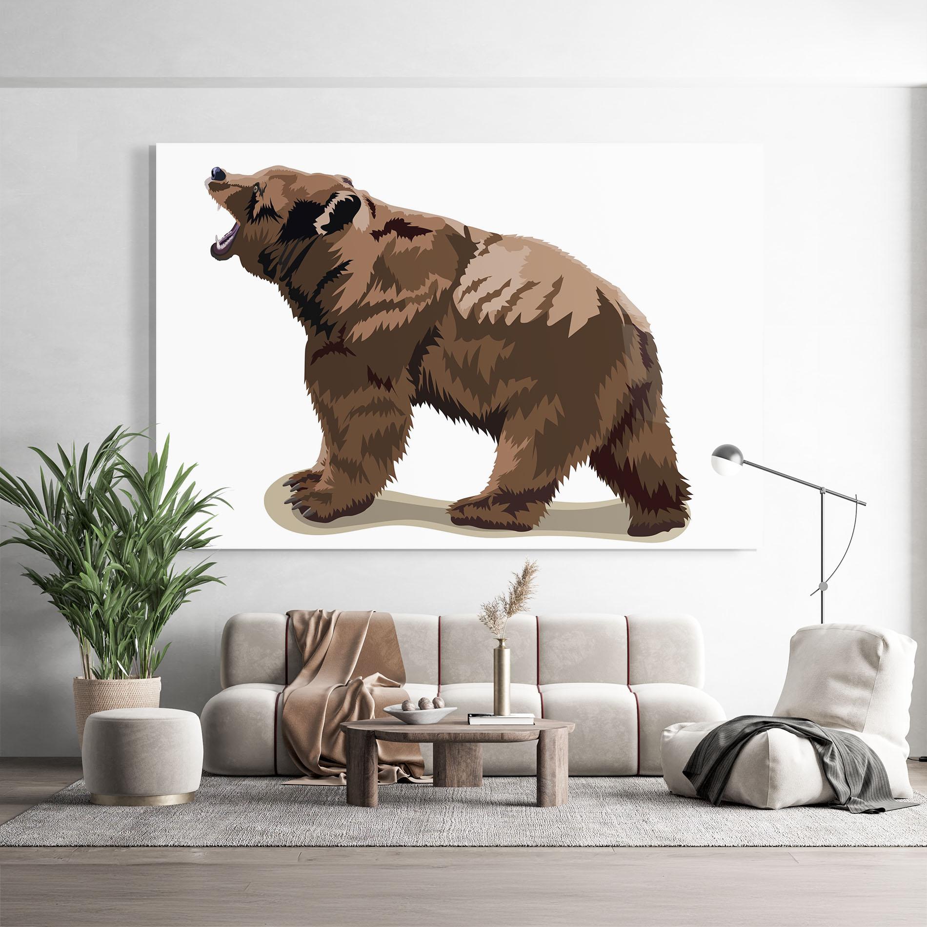 Tablou Sticla Angry Walking Bear mockup 9
