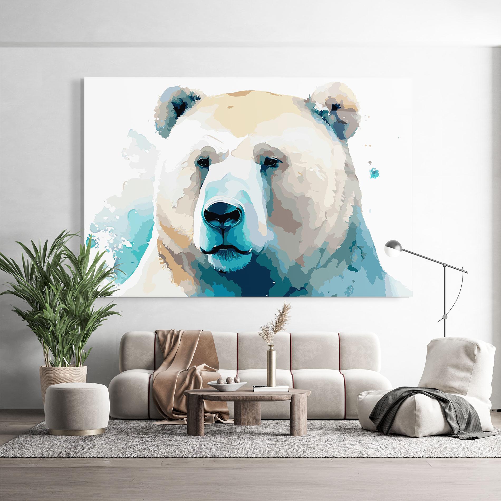 Tablou Sticla Big Watercolor Bear mockup 9