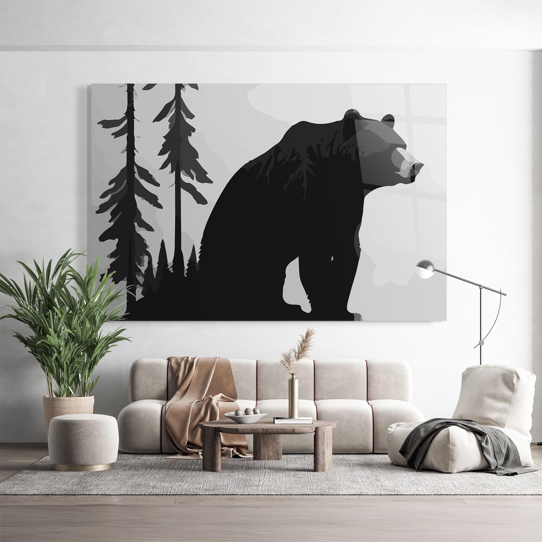 Tablou Sticla Forest Bear mockup 9