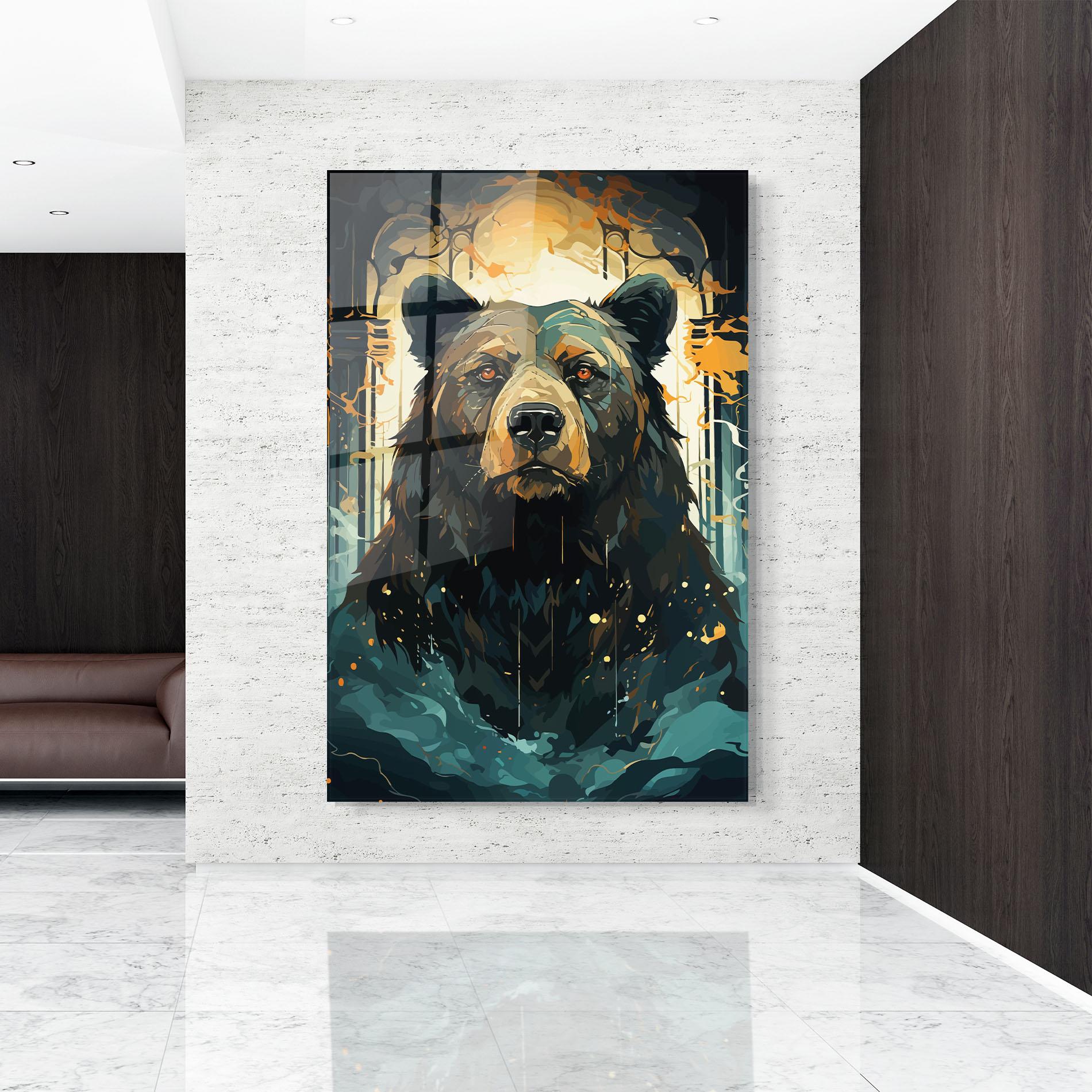 Tablou Sticla Brown Bear Art mockup 9
