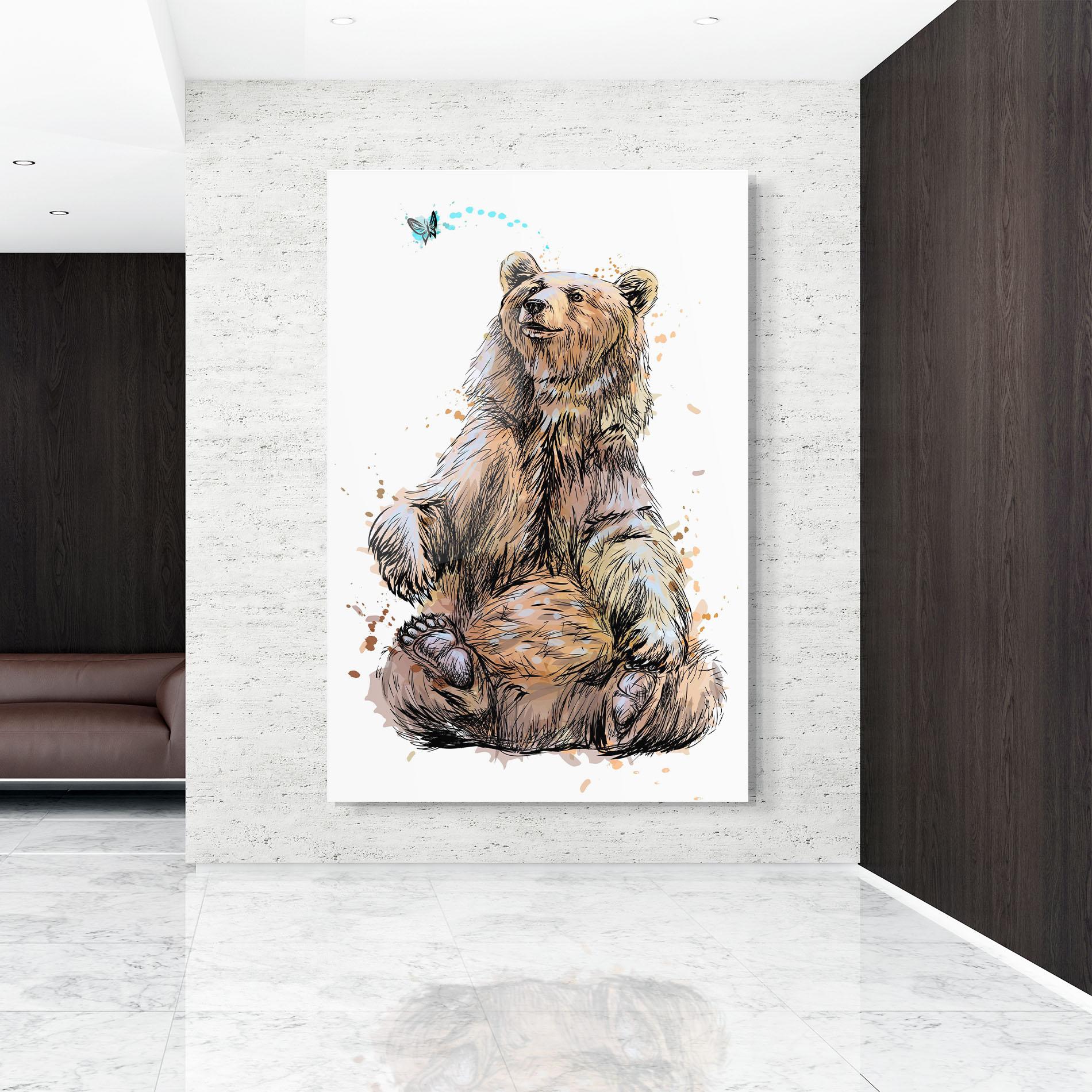 Tablou Sticla Butterfly Bear mockup 9