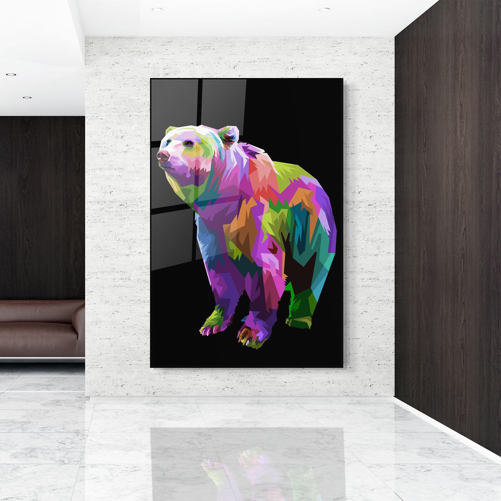 Tablou Sticla Colorful Icebear mockup 9