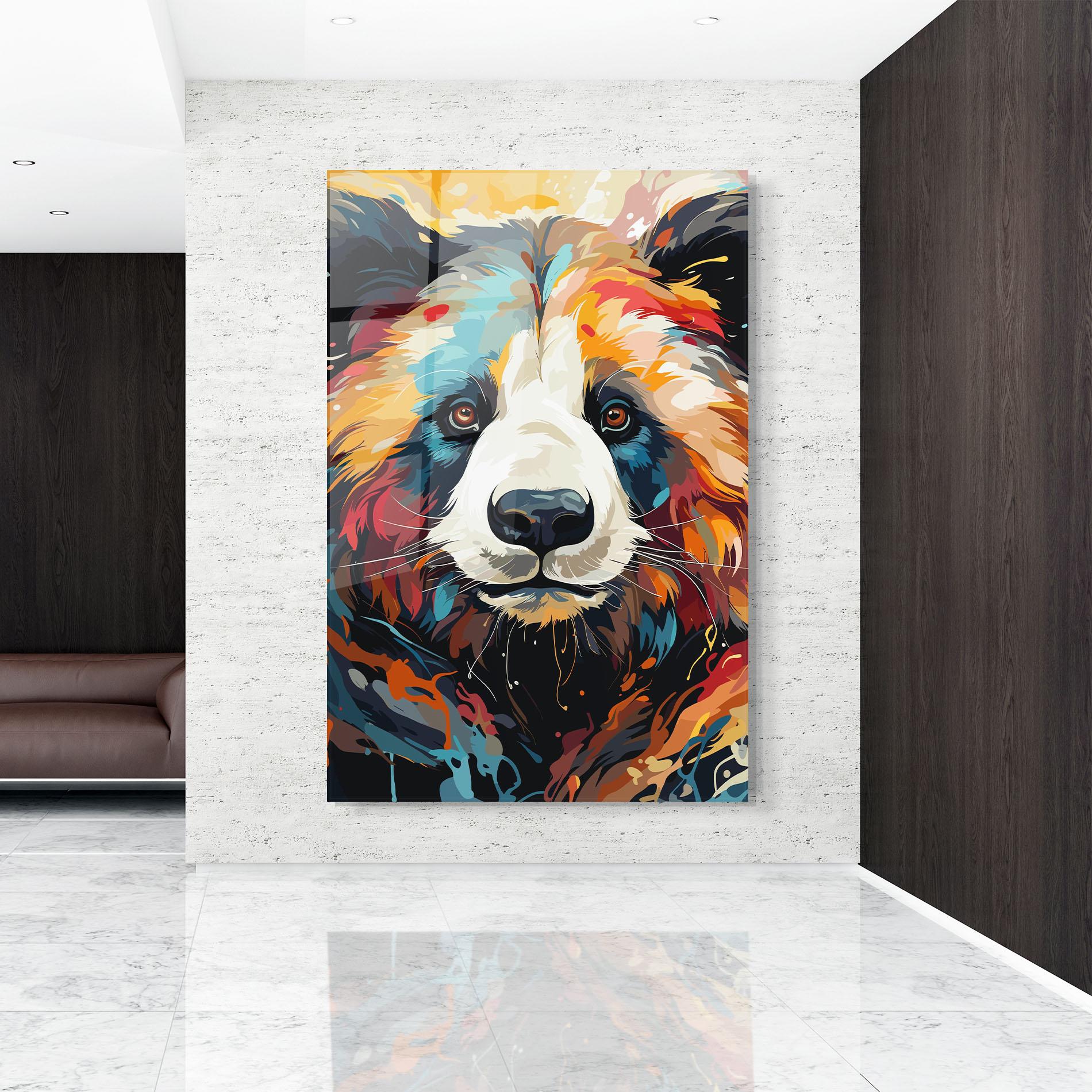 Tablou Sticla Cream Color Bear mockup 9