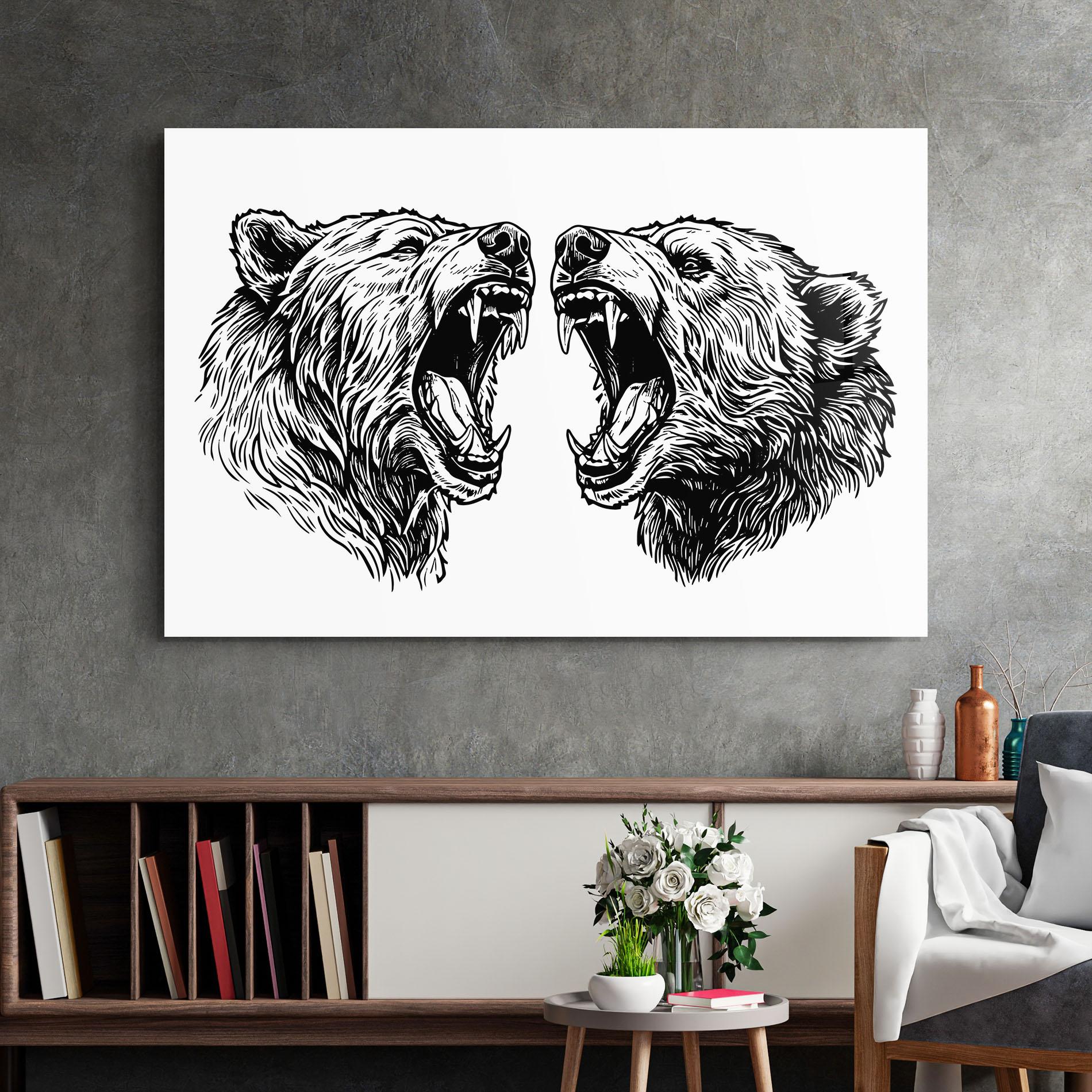 Tablou Sticla Bear Bite mockup 2