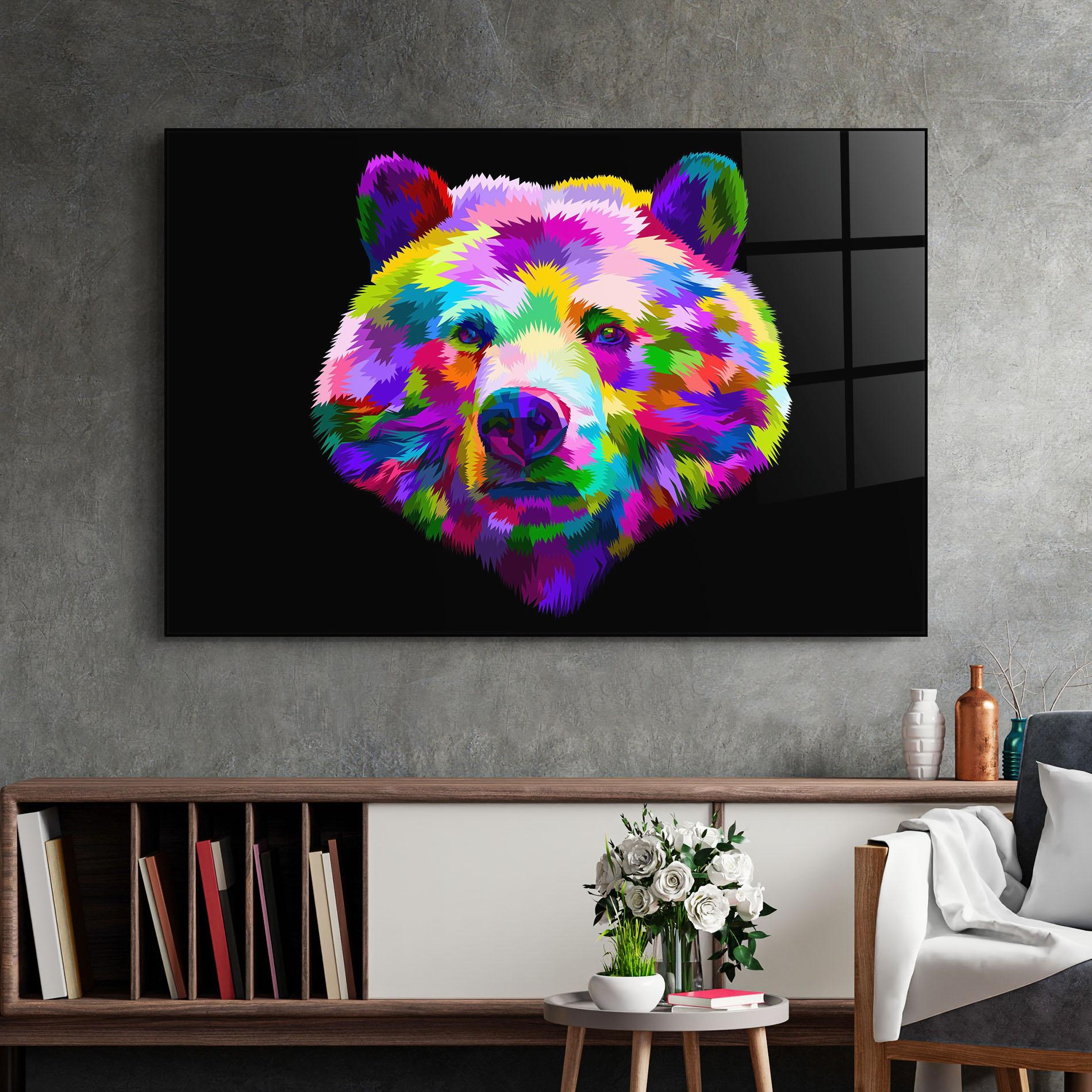 Tablou Sticla Bear Head Art mockup 2