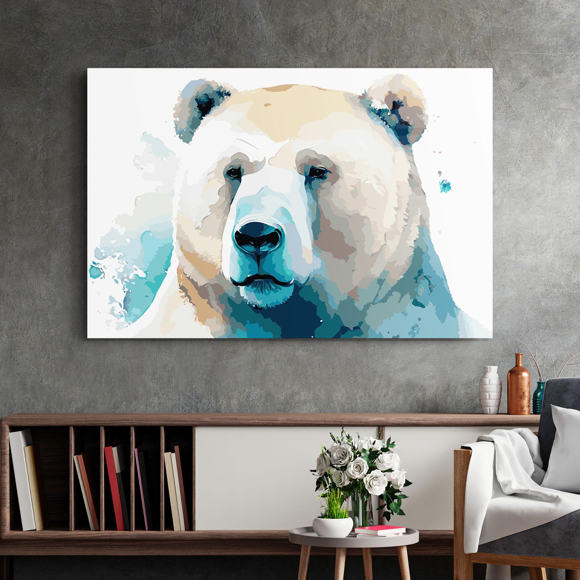 Tablou Sticla Big Watercolor Bear mockup 2