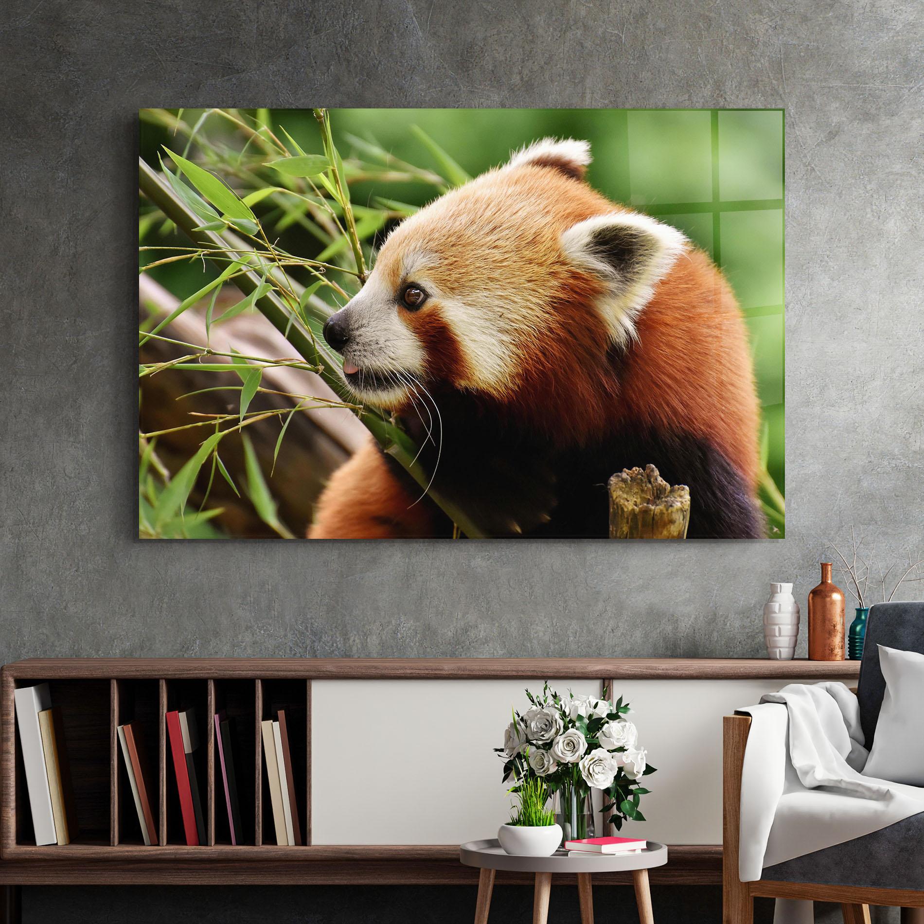 Tablou Sticla Cute Red Panda mockup 2