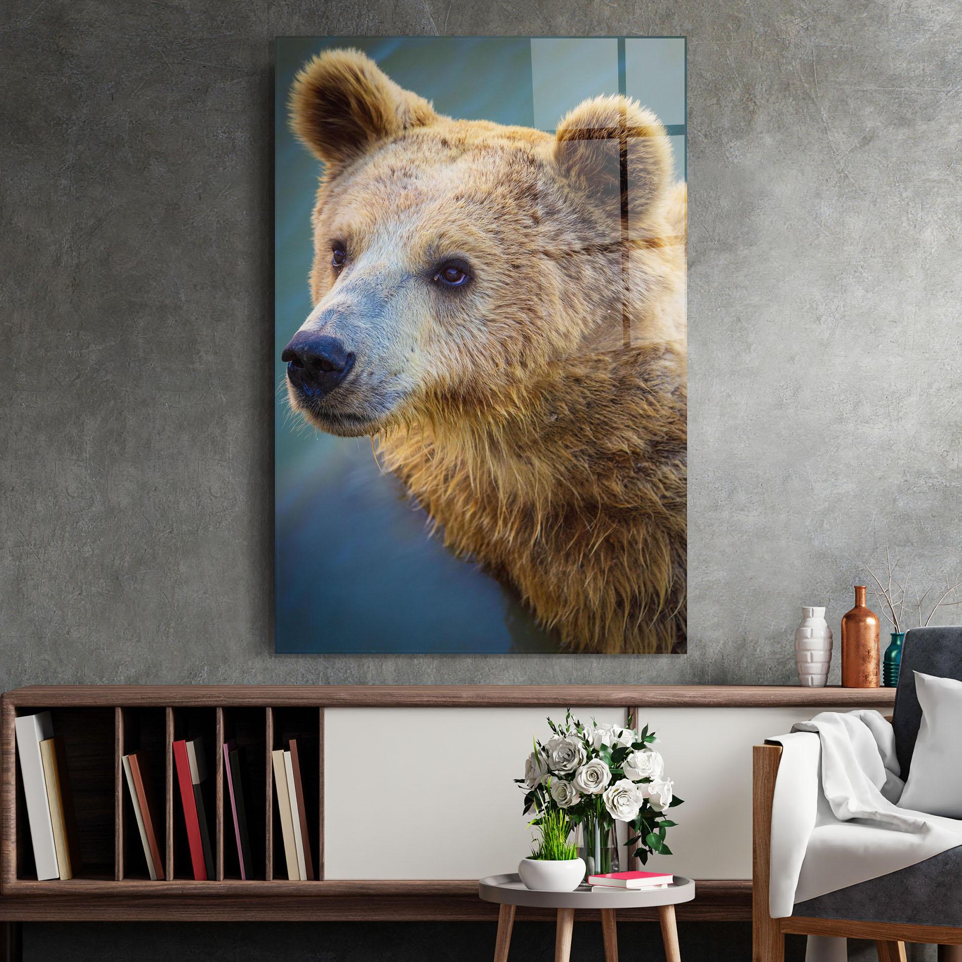 Tablou Sticla Bear Head mockup 2