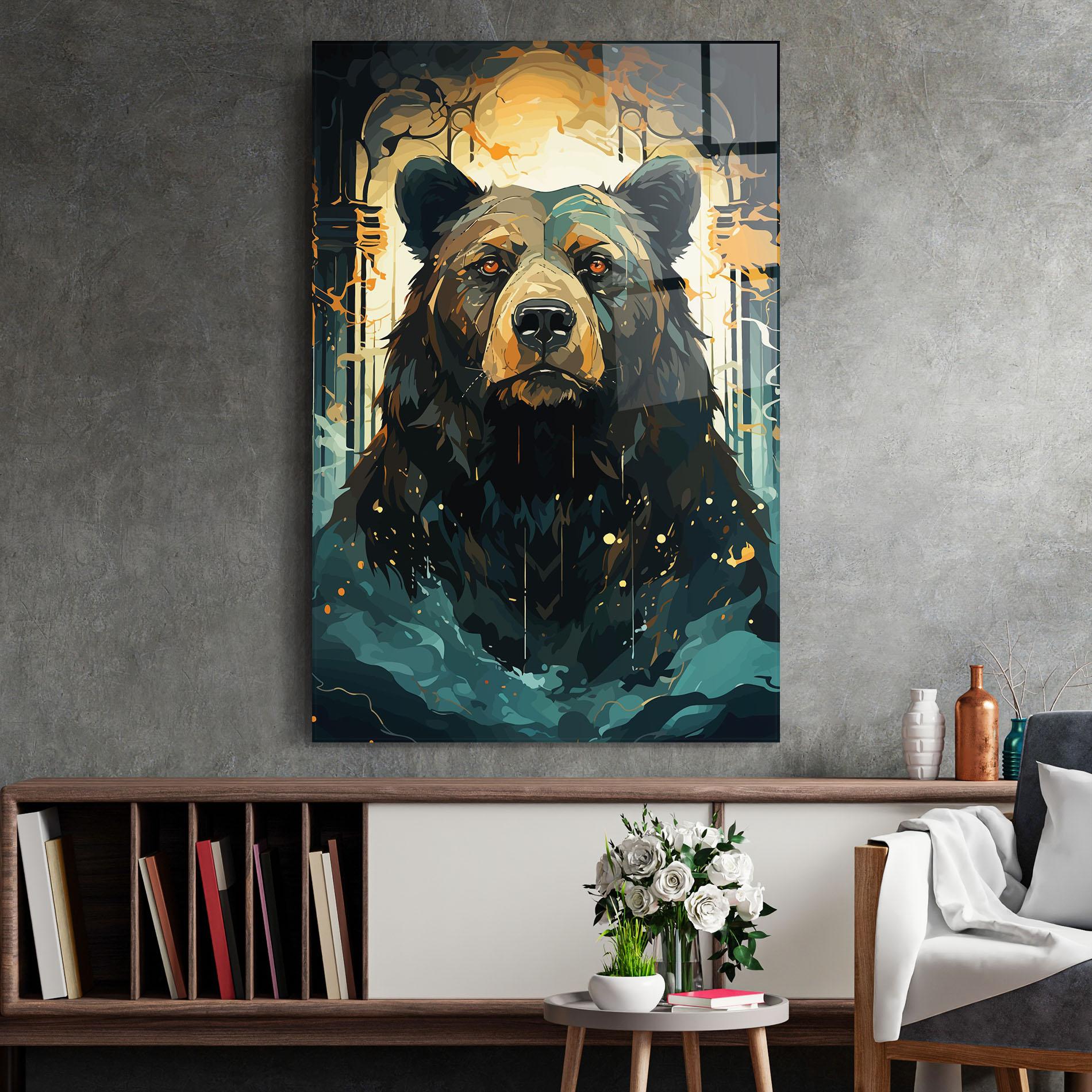 Tablou Sticla Brown Bear Art mockup 2