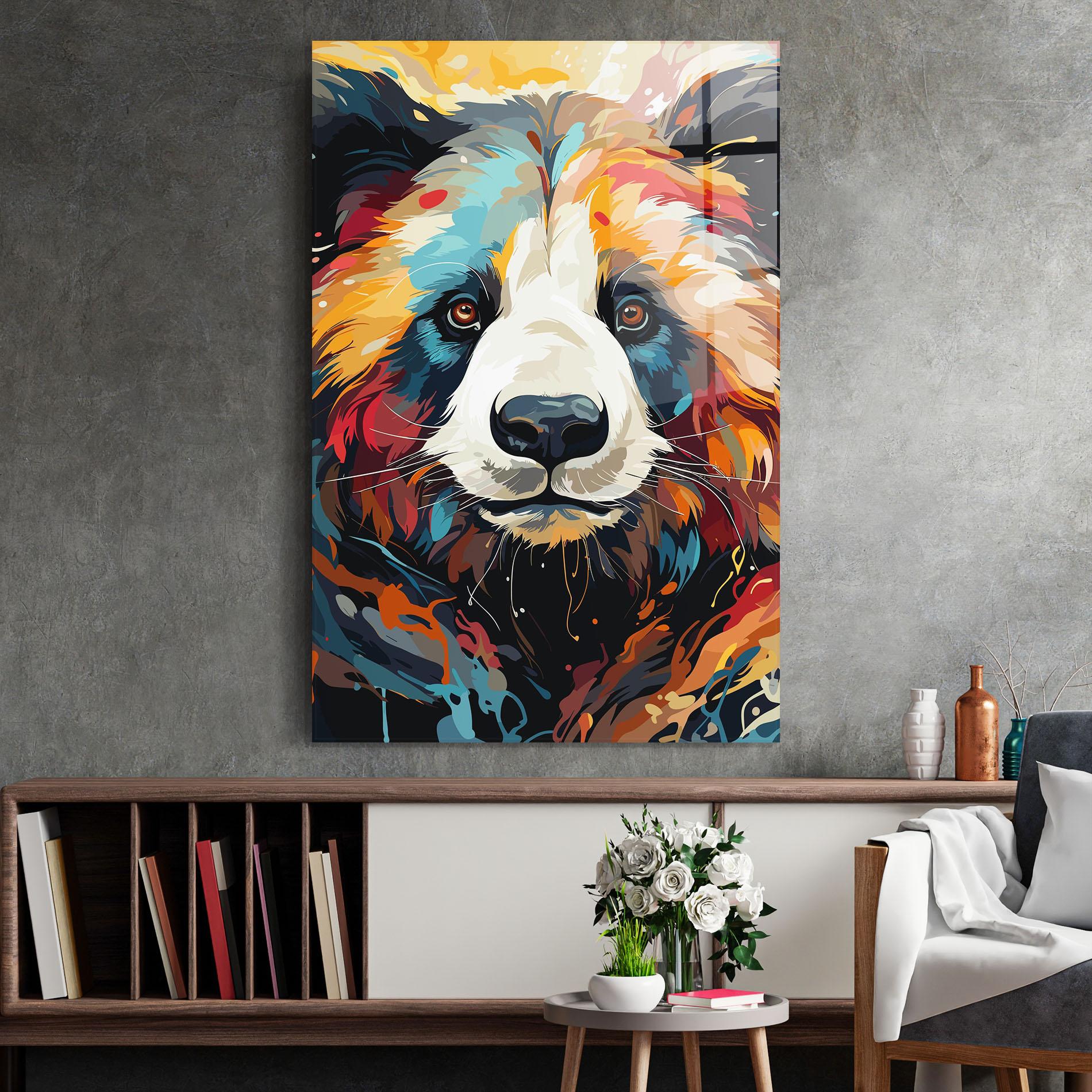 Tablou Sticla Cream Color Bear mockup 2