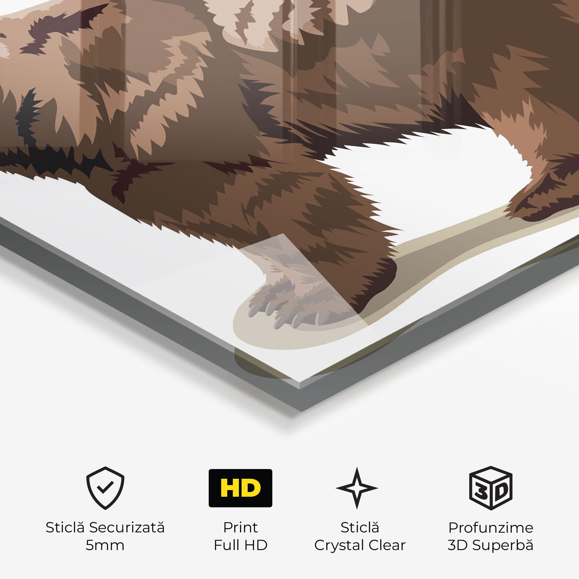 Tablou Sticla Angry Walking Bear mockup 3