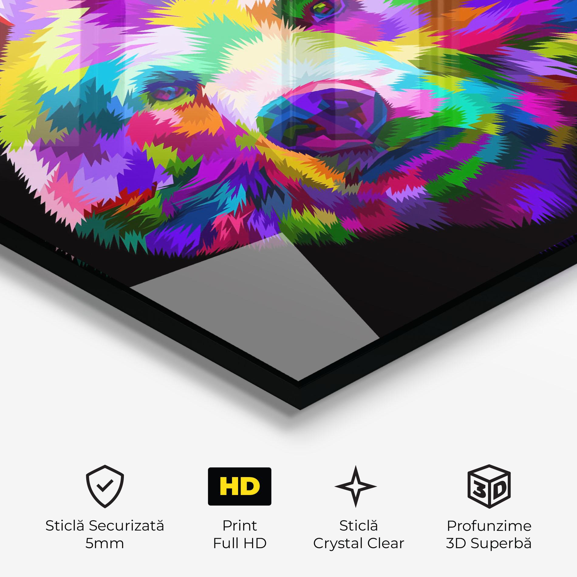 Tablou Sticla Bear Head Art mockup 3
