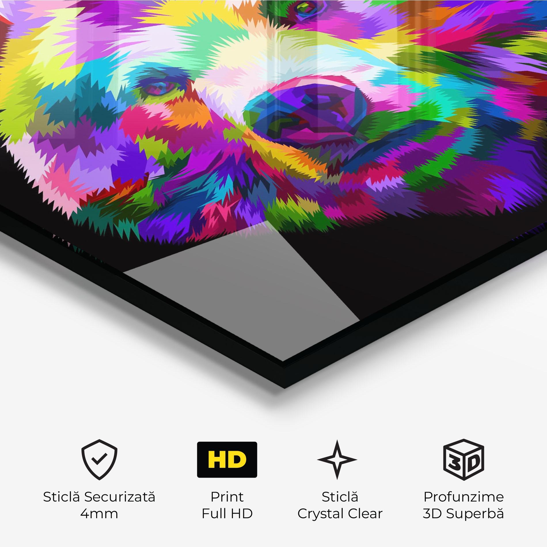 Tablou Sticla Bear Head Art mockup 3