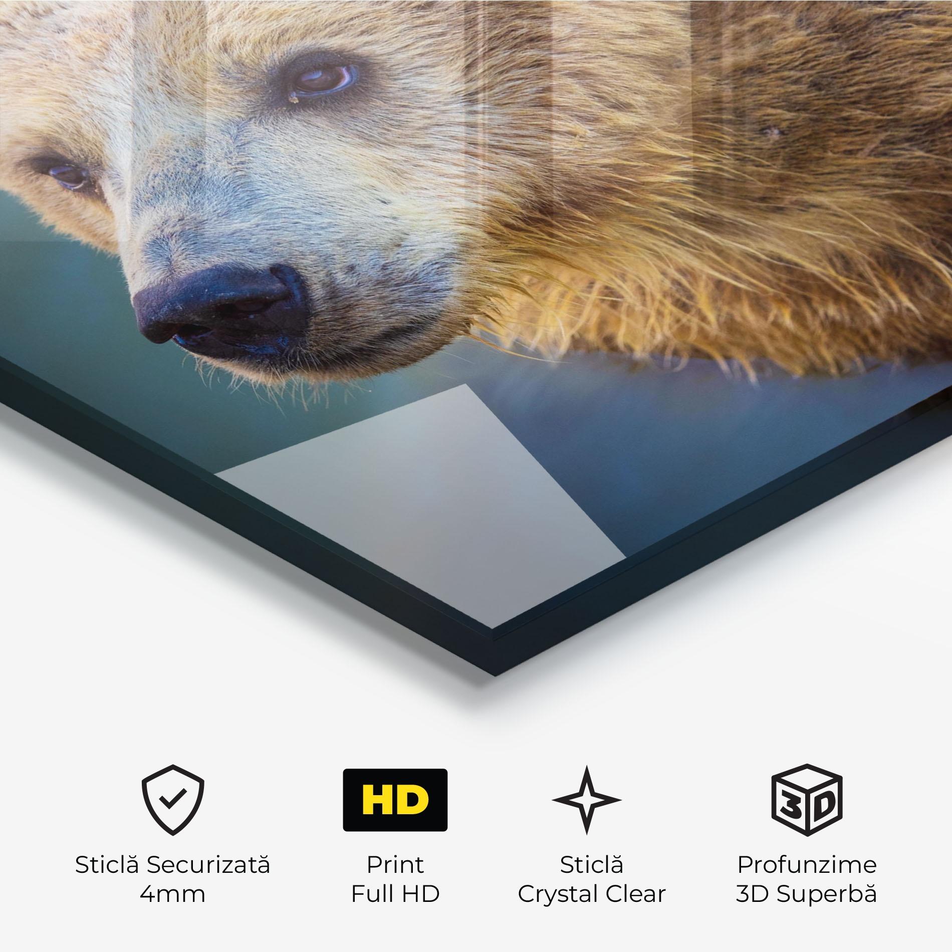 Tablou Sticla Bear Head mockup 3